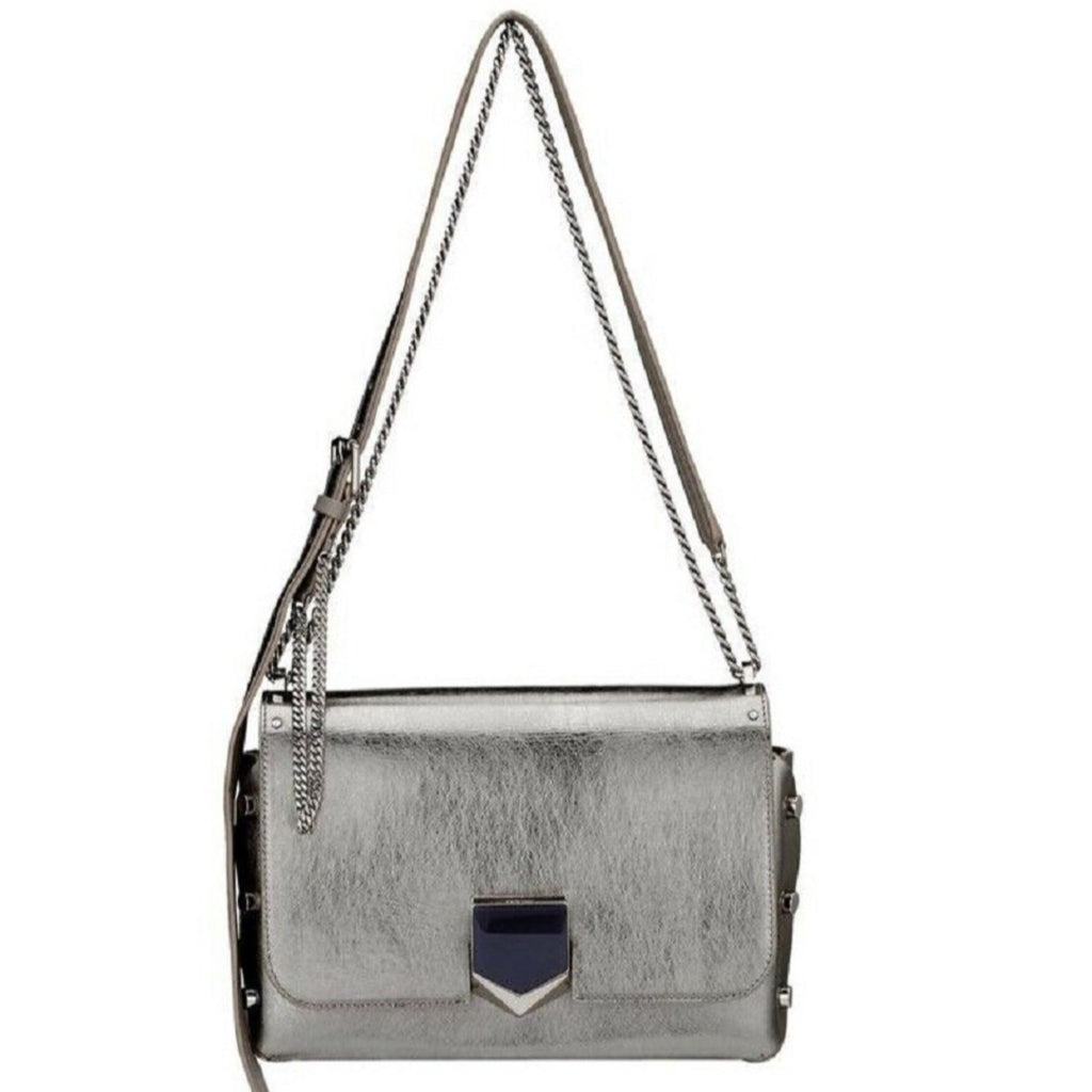 Jimmy Choo Metallic Silver Lockett Crossbody Bag - Chic & Versatile