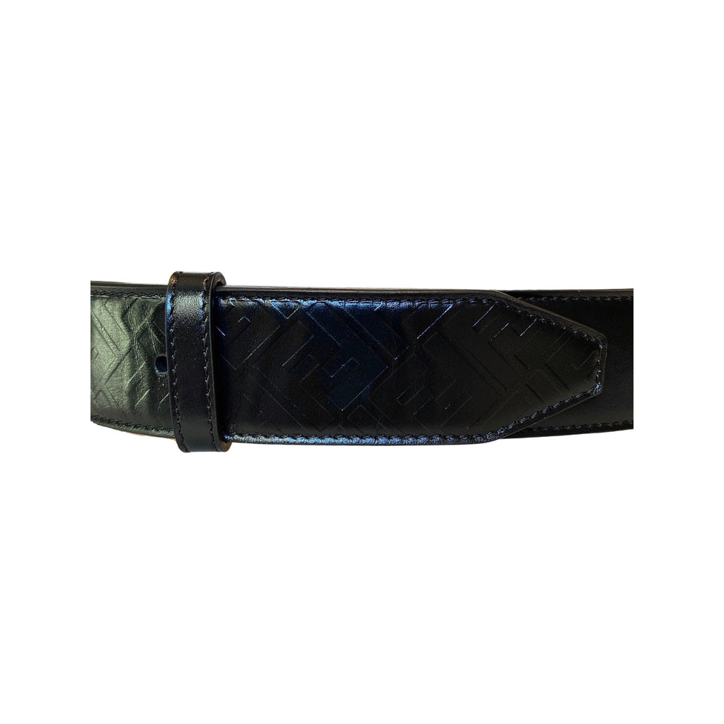 Fendi Belt: Smooth Black Leather with Silver Buckle - Perfect Fit -  This essential accessory effortlessly transitions between casual and formal looks. Made from smooth black calfskin leather, this Fendi Belt features a sleek silver-tone buckle and an adjustable fit, combining refined style with everyday comfort.Model: 7C0434Black calfskin leatherDebossed FF logo designSilver-tone buckleAdjustable up to 40"Includes authenticity cards and dust bagMade in Italy Shop Bags 
