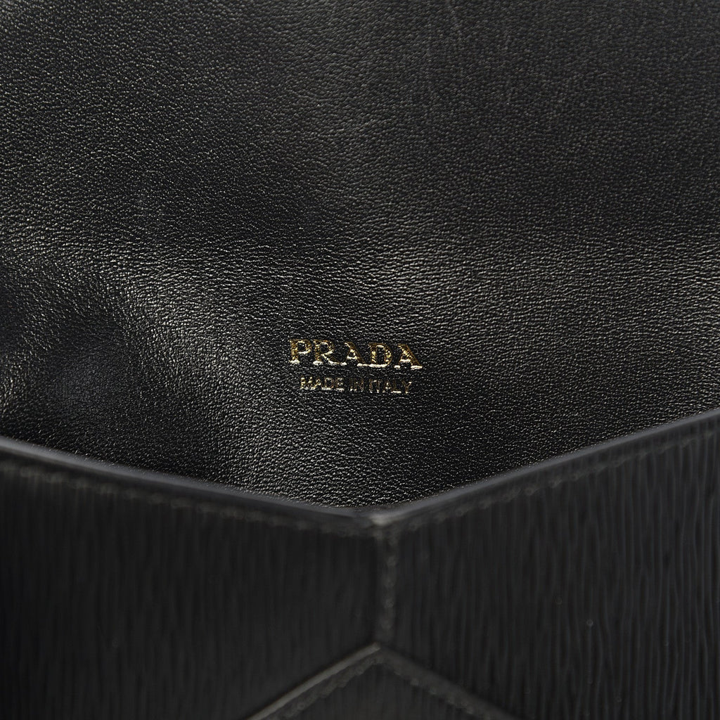 Prada Black Leather Long Wallet - Sleek, Stylish, & Functional Design