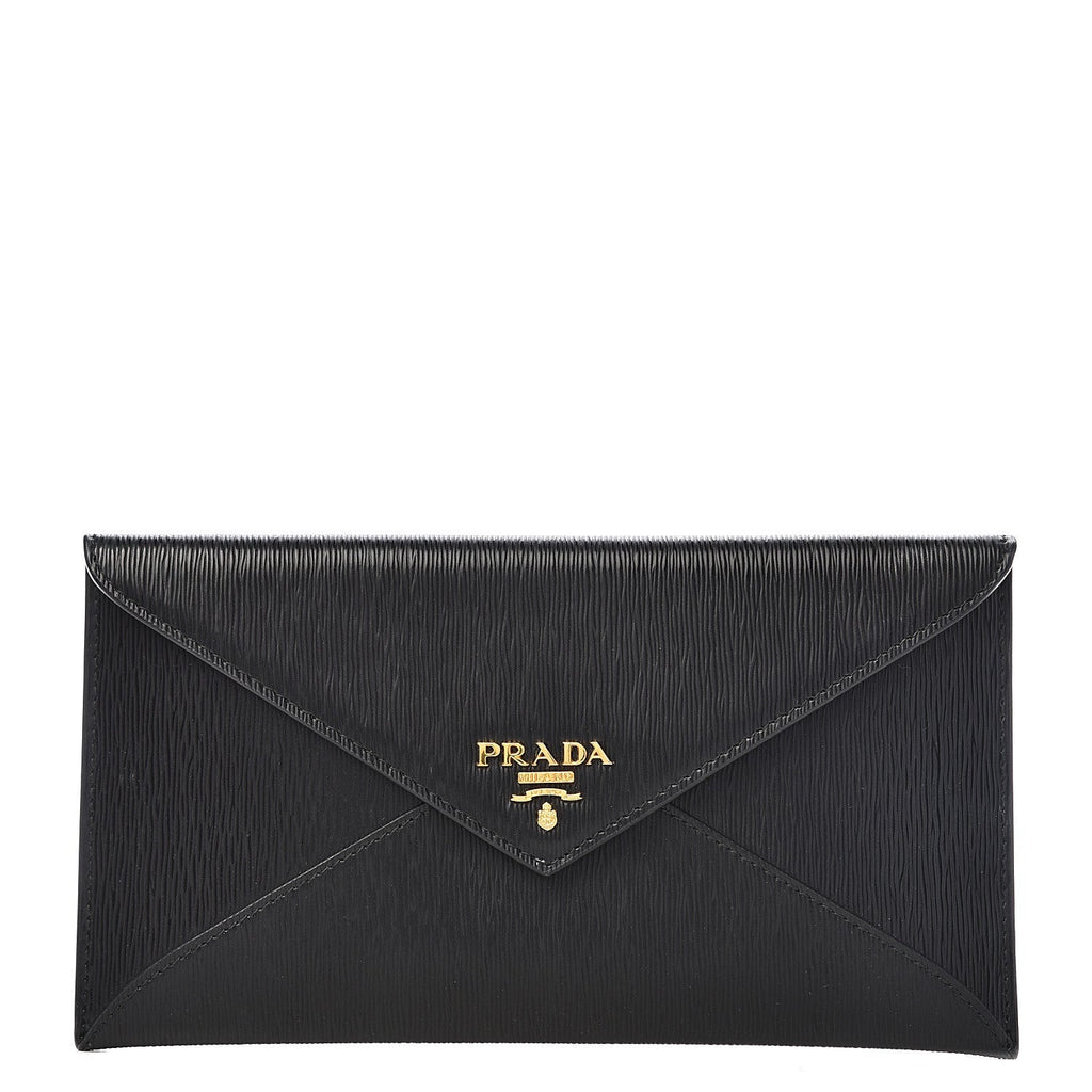 Prada Black Leather Long Wallet - Sleek, Stylish, & Functional Design