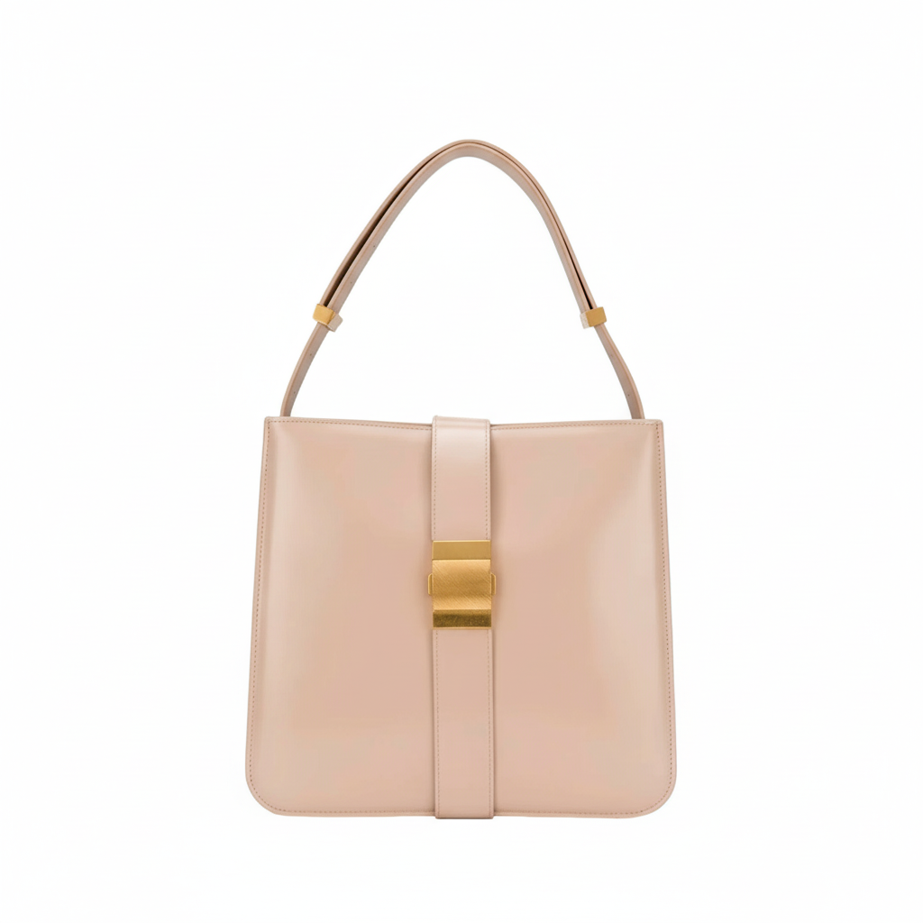 Bottega Veneta Leather Shoulder Bag - Elegant Nude Blush Design