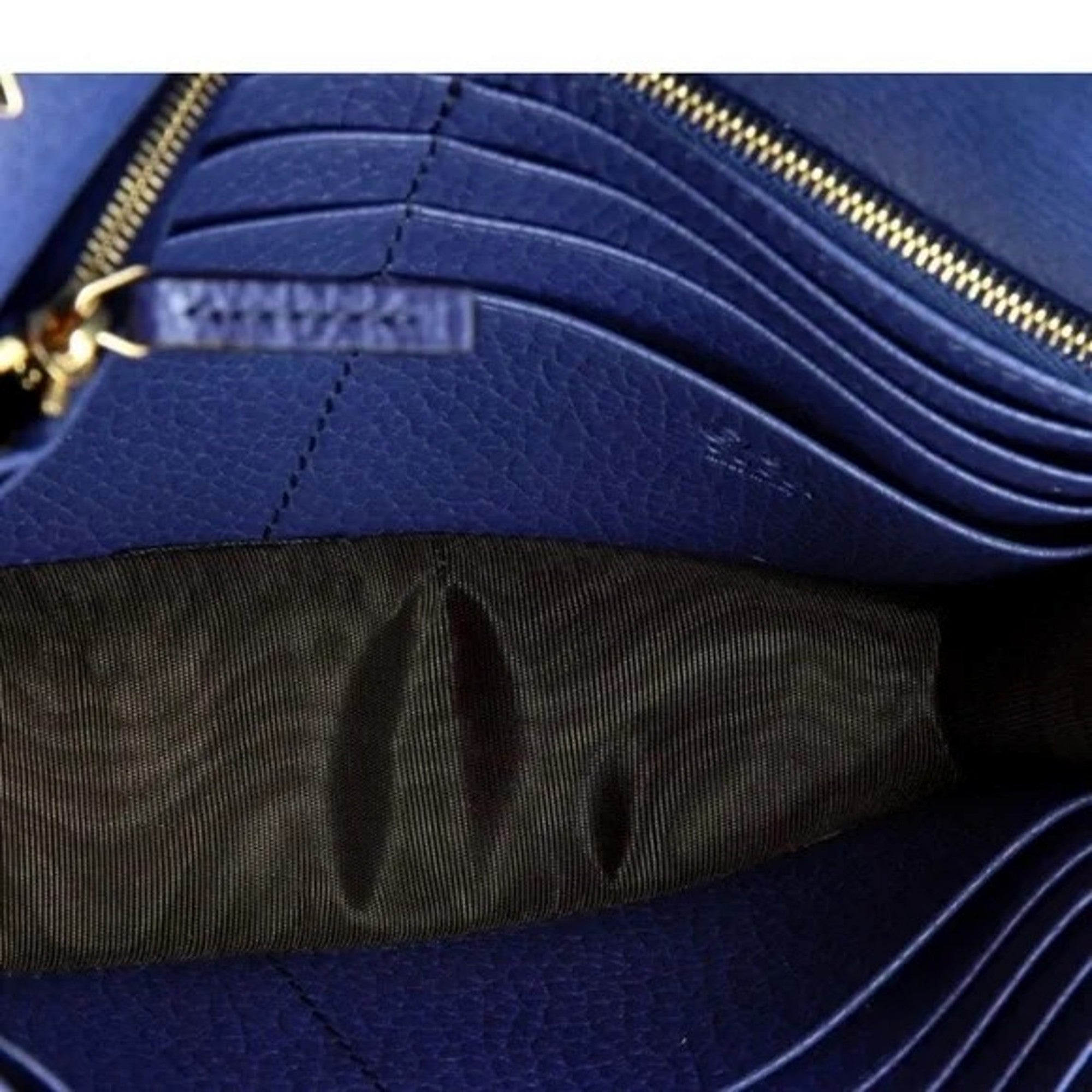 Gucci Blue Marmont GG Leather Chain Wallet & Crossbody Bag