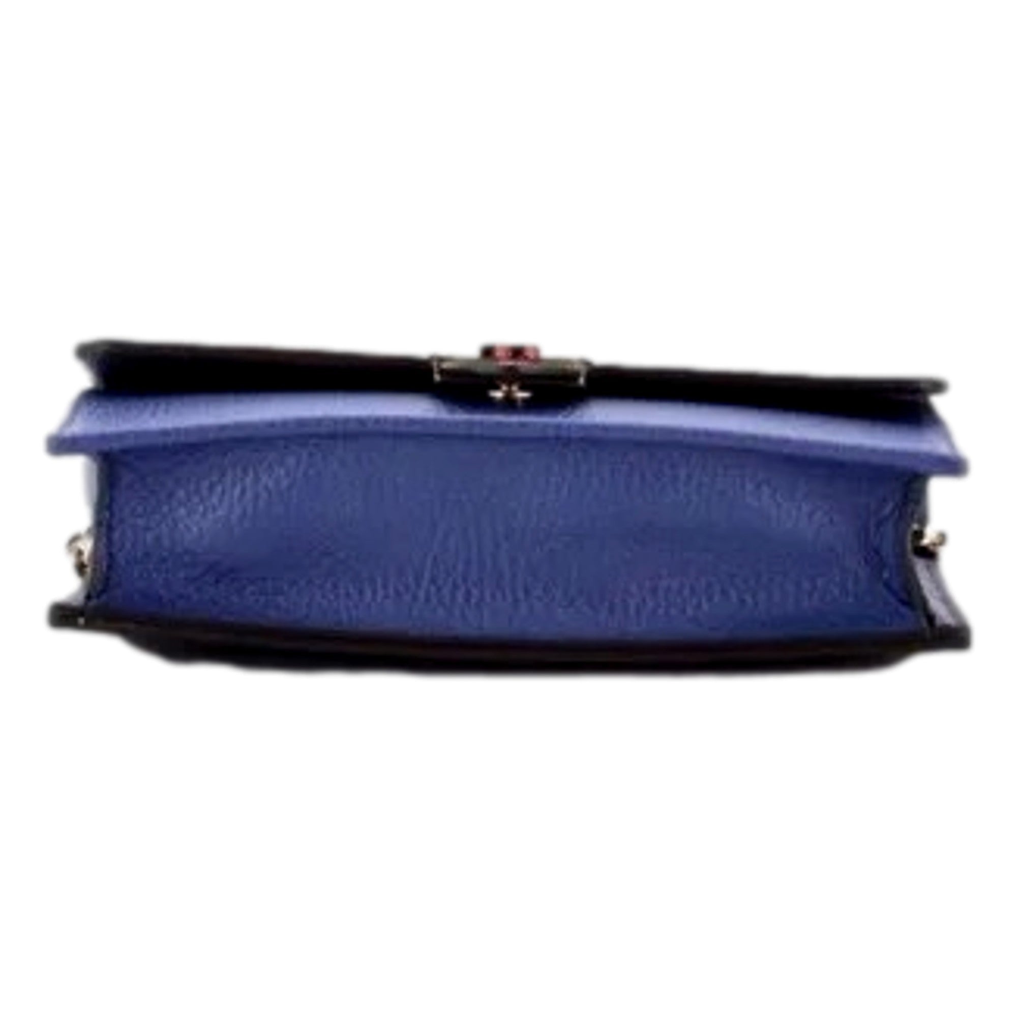 Gucci Blue Marmont GG Leather Chain Wallet & Crossbody Bag