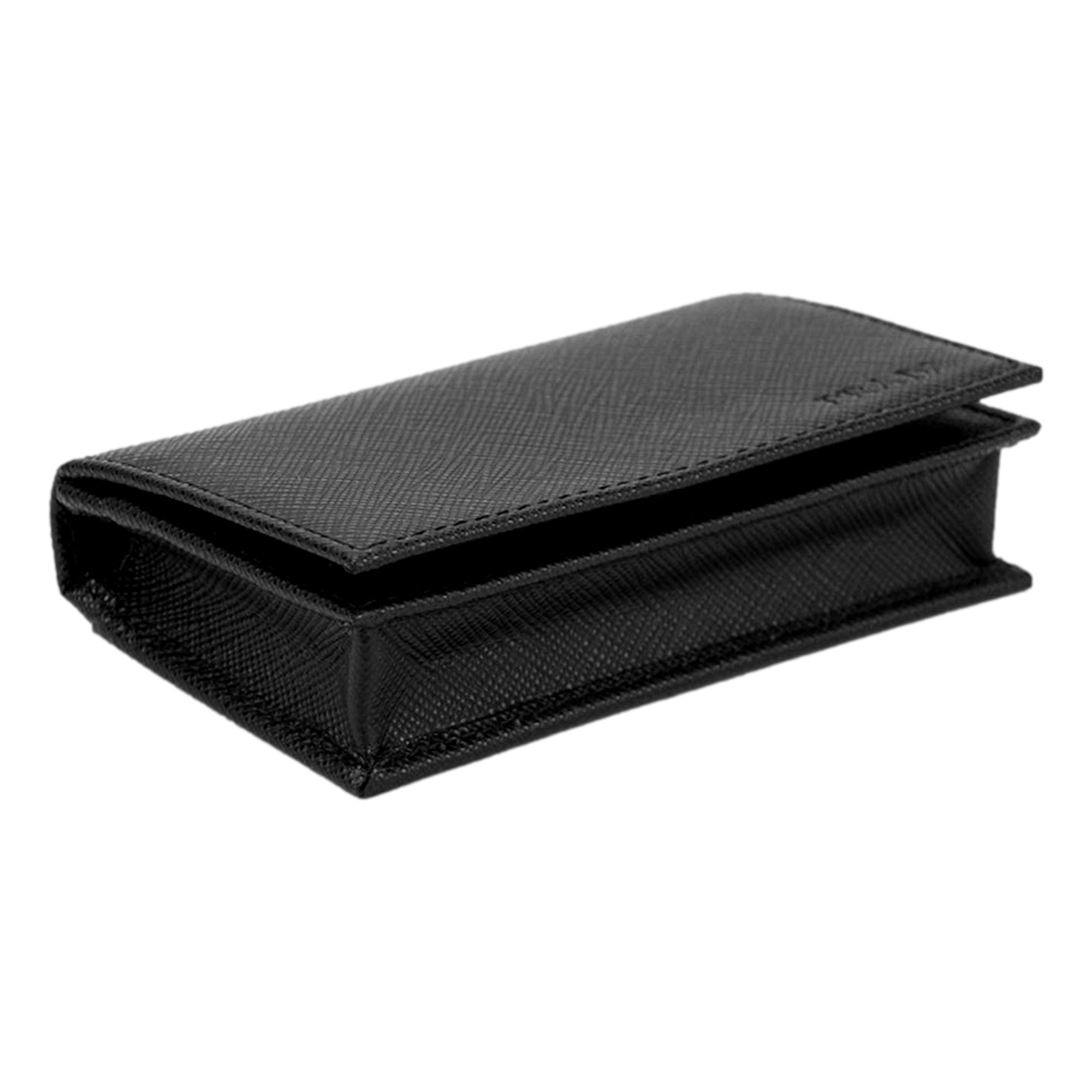 Prada Men's Black Saffiano Card Holder Wallet - Luxury & Elegance