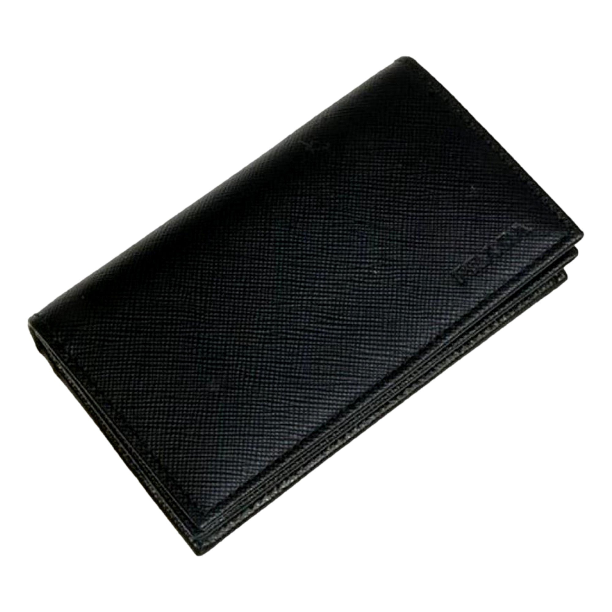 Prada Men's Black Saffiano Card Holder Wallet - Luxury & Elegance
