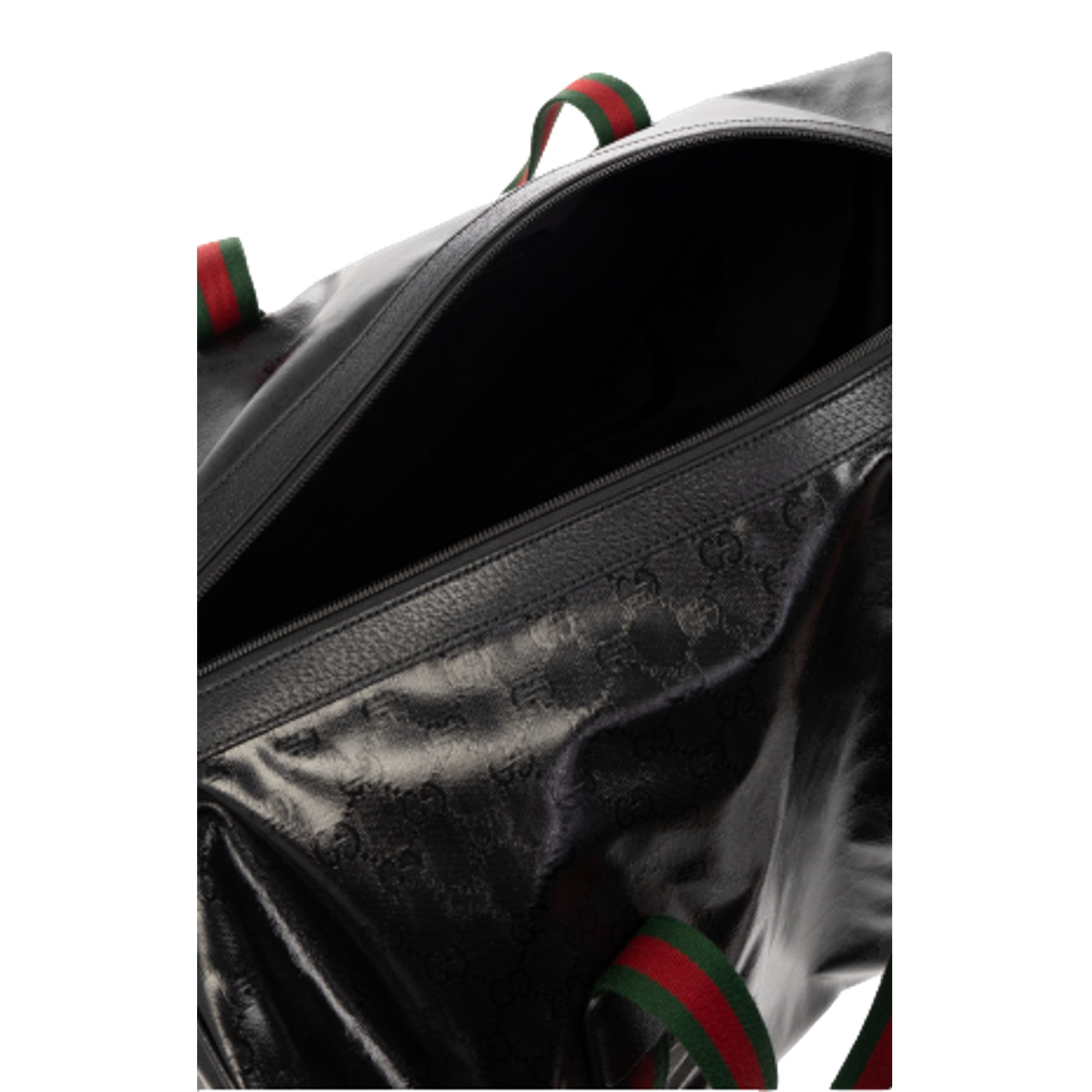 Gucci GG Duffle Maxi: Black Glossy Calfskin Leather Travel Bag