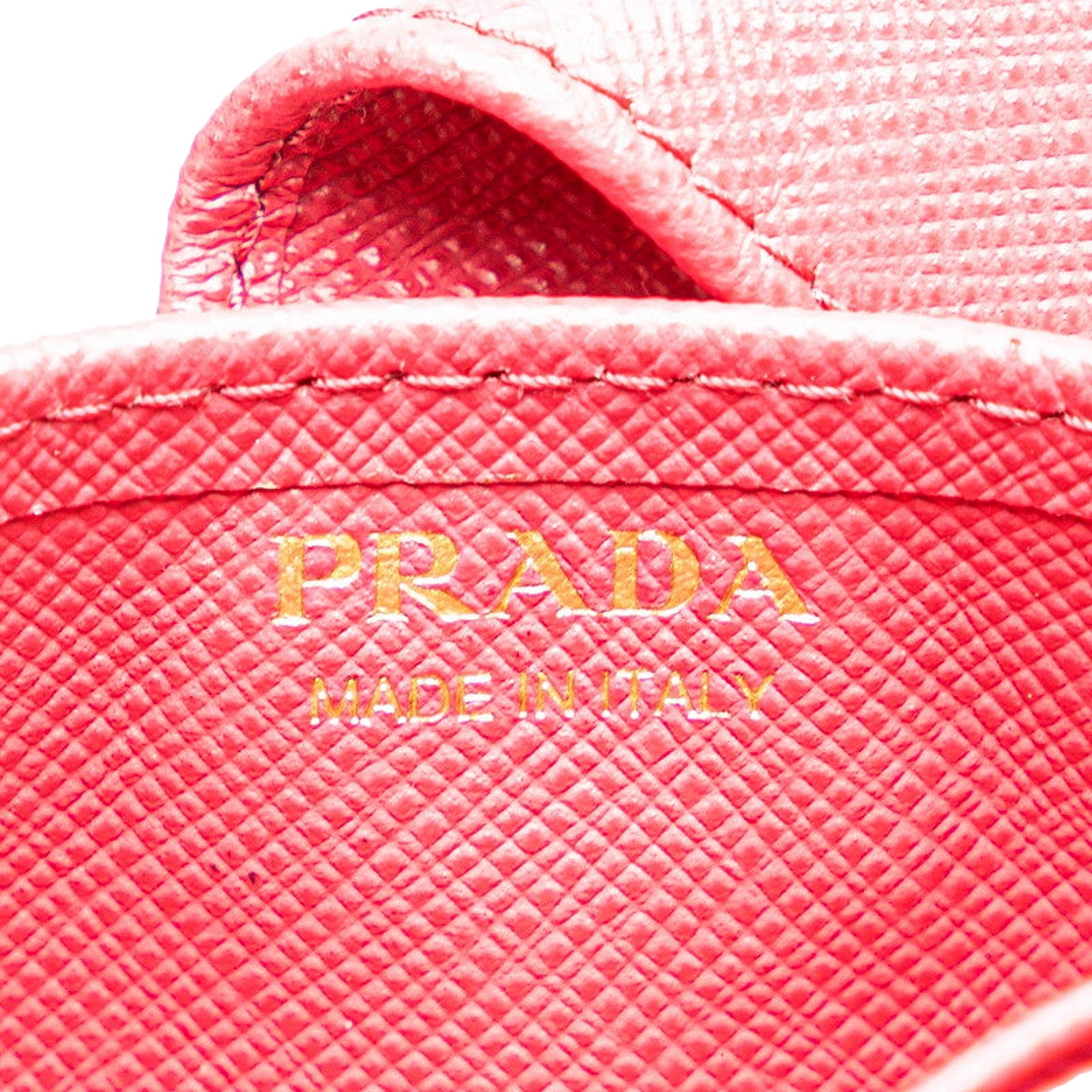 Prada Saffiano Leather Wallet - Stylish Card Case in Peonia Pink