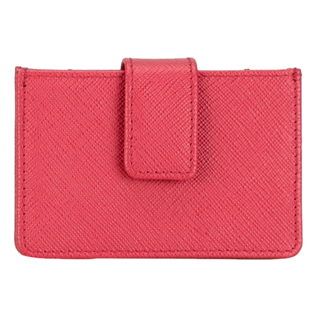 Prada Saffiano Leather Wallet - Stylish Card Case in Peonia Pink