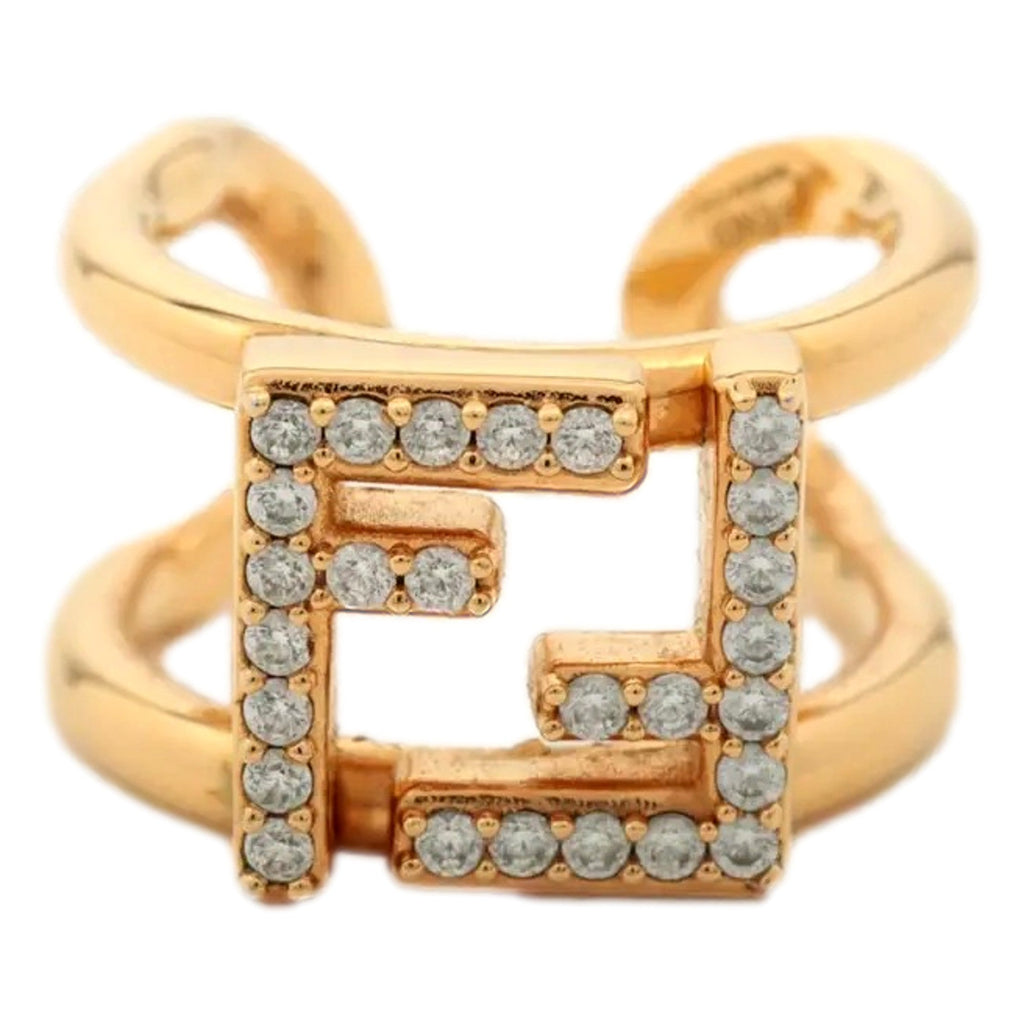 Fendi Ring: Gold and Crystal Ring | Elegant FF Anello Jewelry