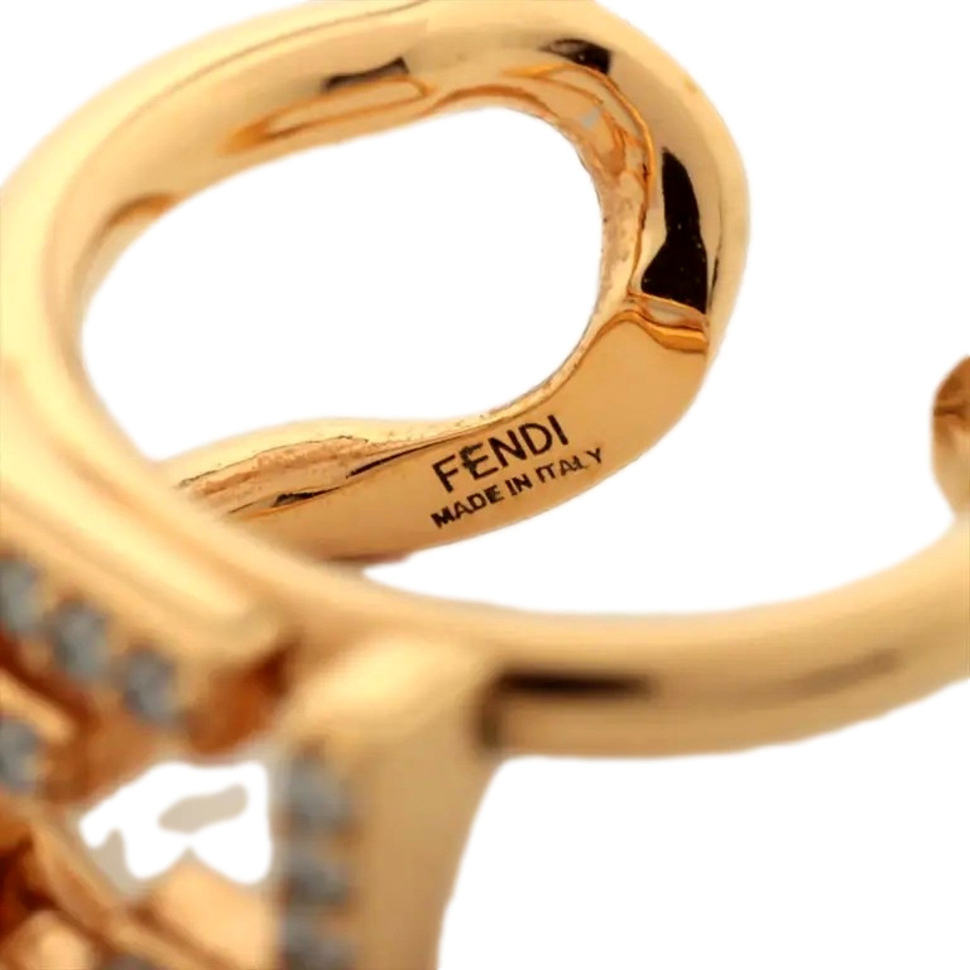 Fendi Ring: Gold and Crystal Ring | Elegant FF Anello Jewelry