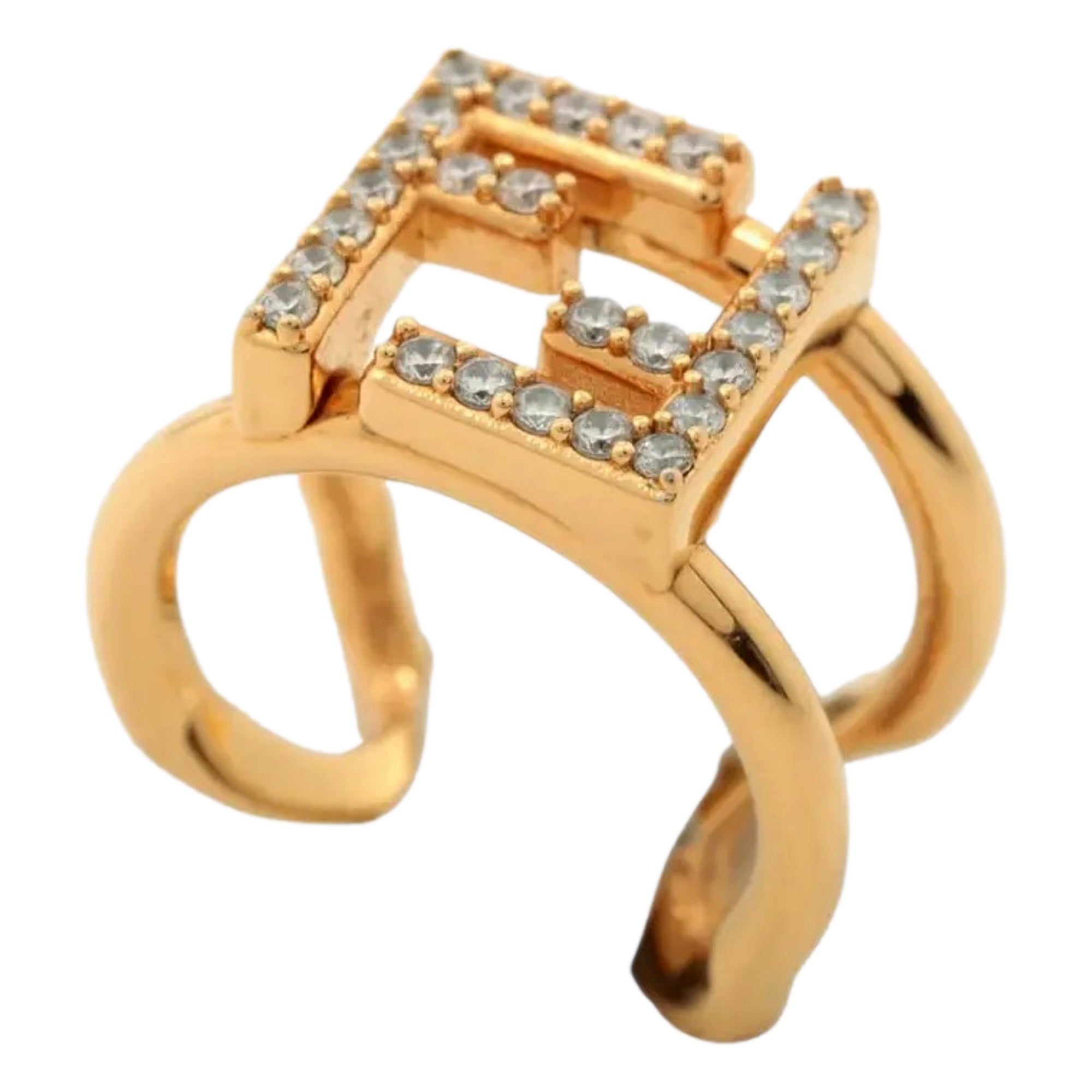 Fendi Ring: Gold and Crystal Ring | Elegant FF Anello Jewelry