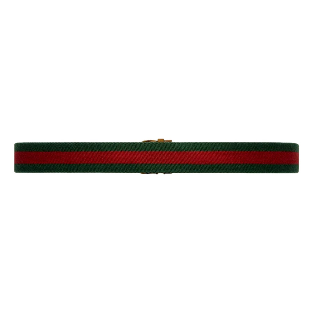 Gucci Web Stripe Belt – Iconic Red & Green Canvas, Size 75/30