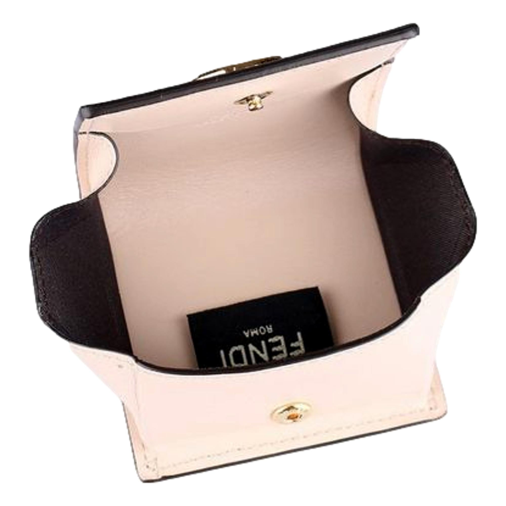 Fendi Poudre Pink Coin Case - Luxurious Calf Leather & Gold Logo