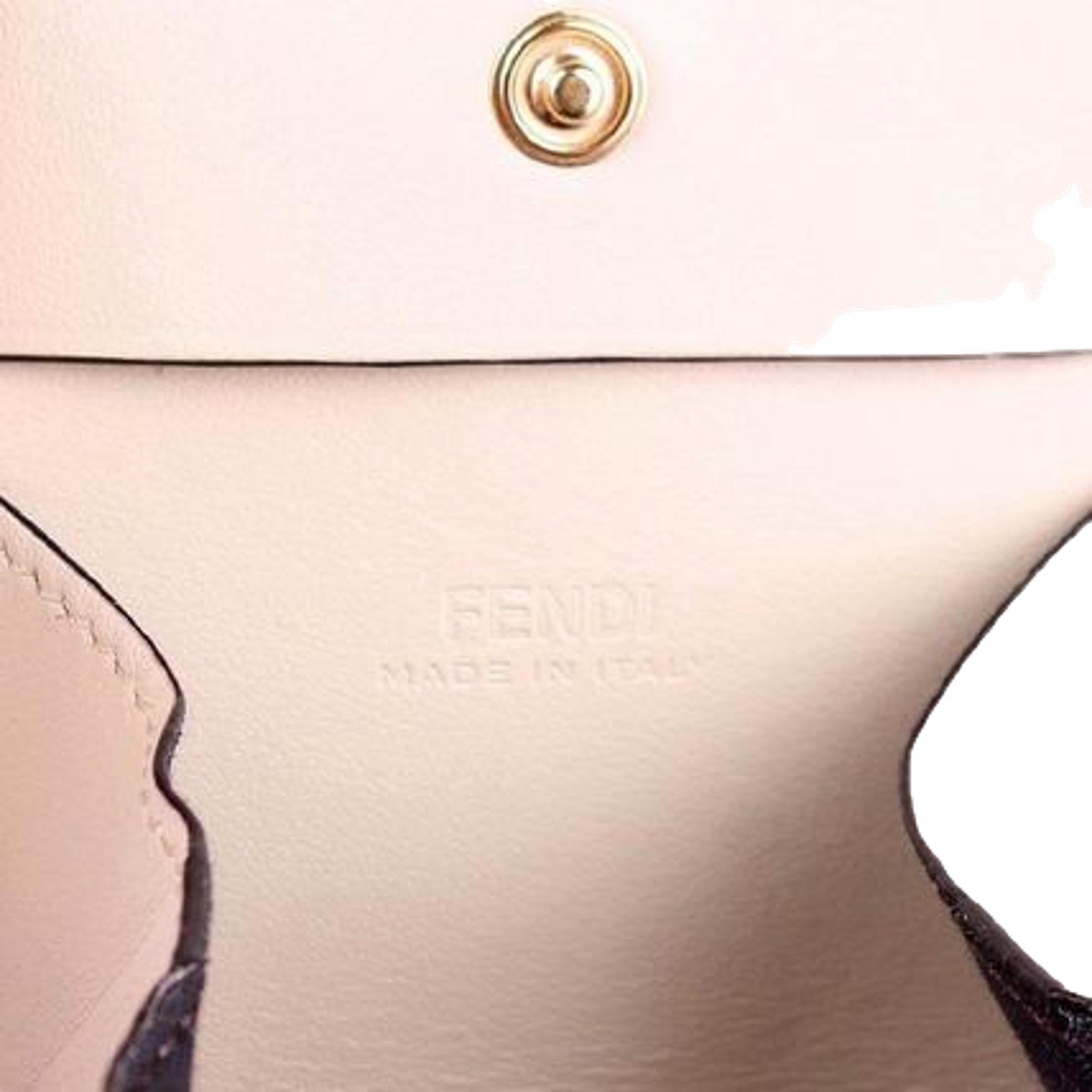 Fendi Poudre Pink Coin Case - Luxurious Calf Leather & Gold Logo