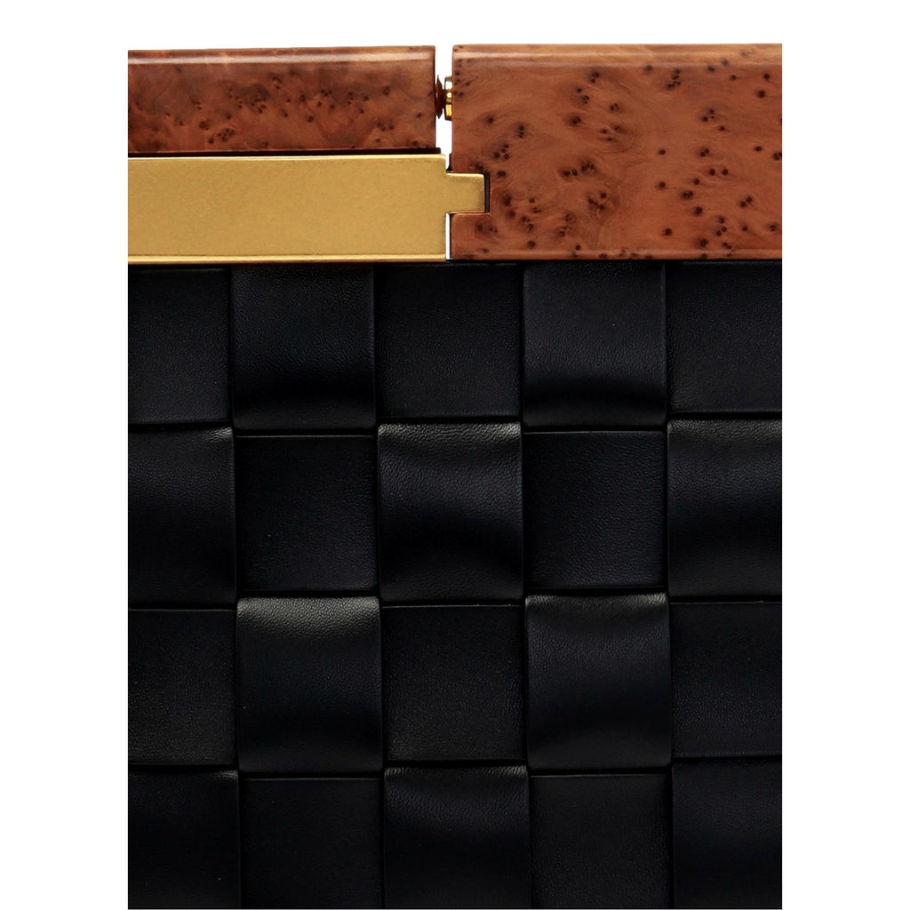 Bottega Veneta 'BV SNAP' Mogano Black Clutch - Luxurious Elegance