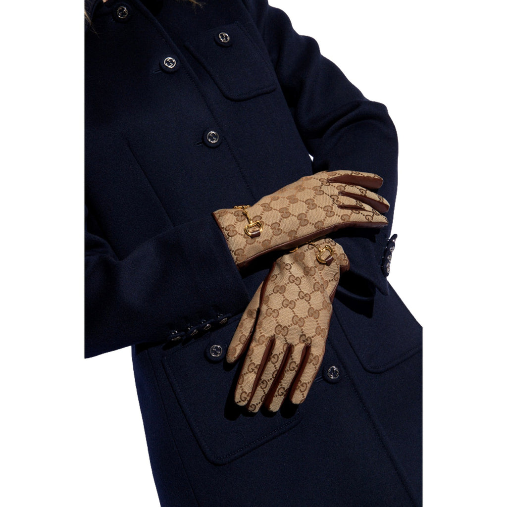 Gucci Monogram Leather Gloves - Elegance & Warmth in Style