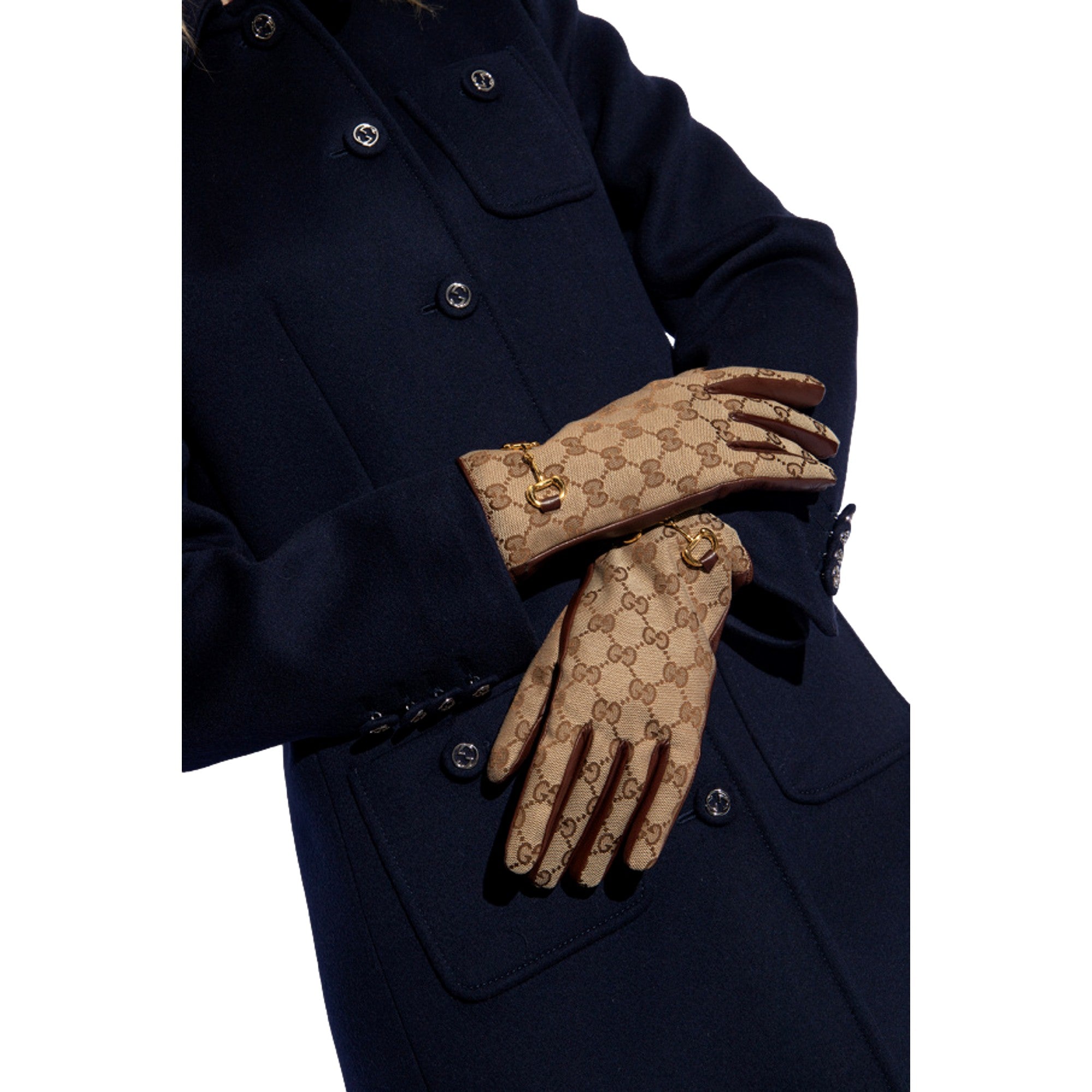 Gucci Monogram Leather Gloves - Elegance & Warmth in Style