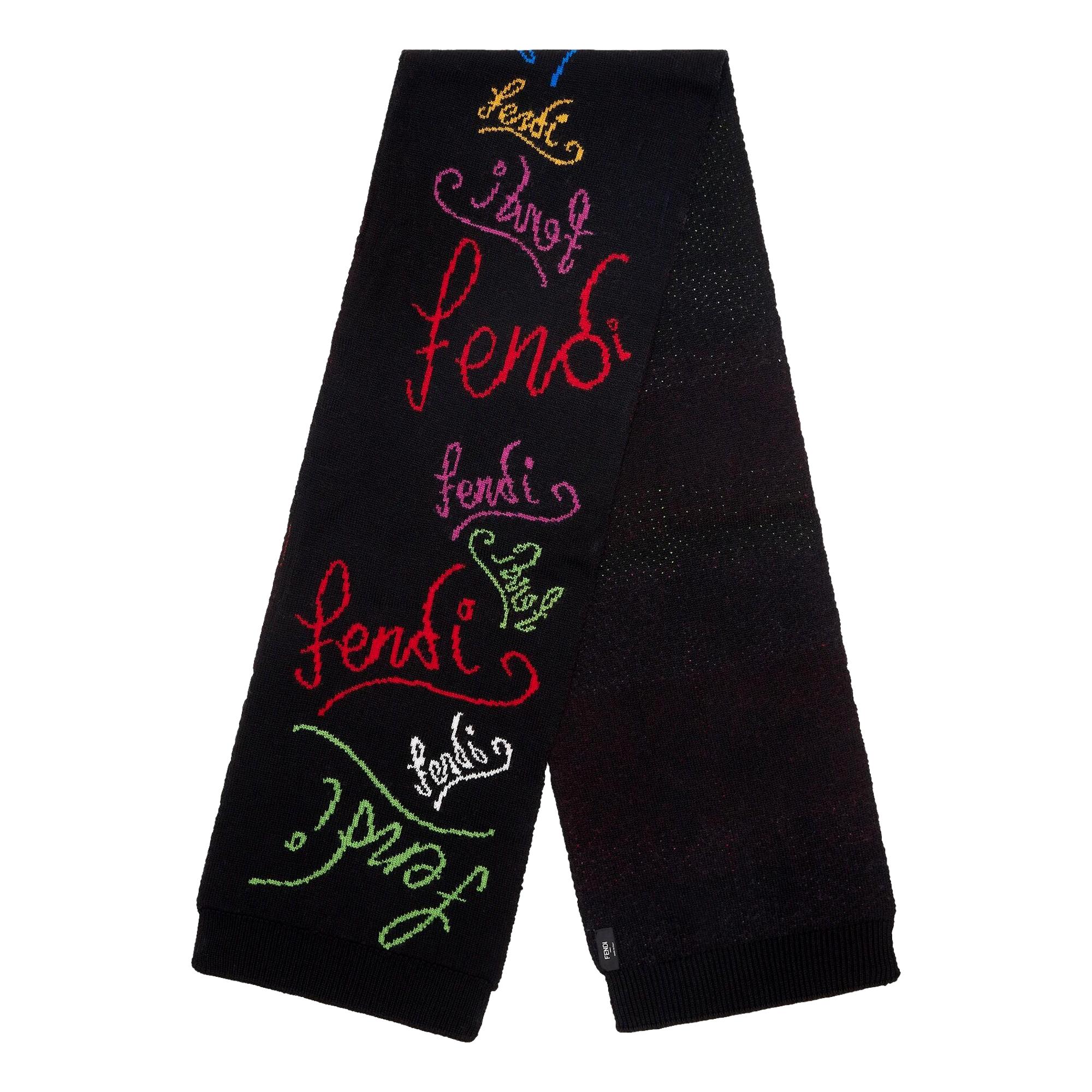Vibrant Fendi x Noel Fielding Wool Scarf for Cozy Winter Style -  
