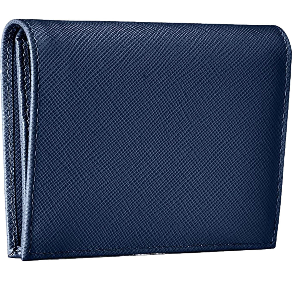 Prada Blue Ladies Wallet - Elegant Bifold Snap with Gold Logo