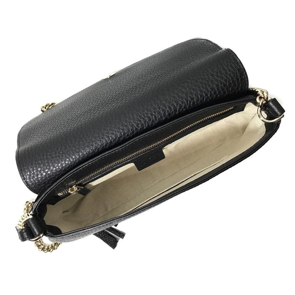 Gucci Soho Disco GG Bag - Elegant Black Leather Crossbody Bag