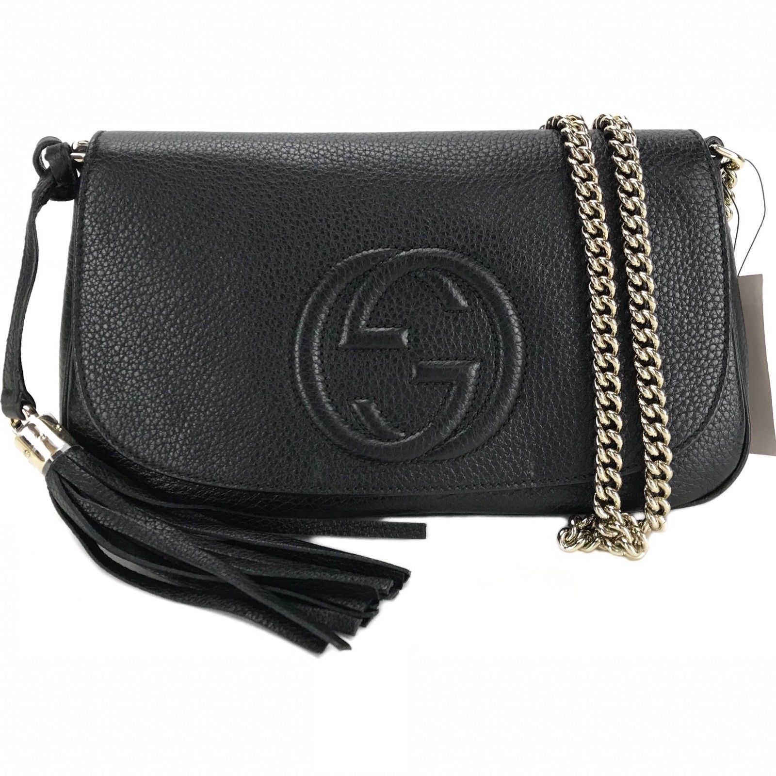 Gucci Soho Disco GG Bag - Elegant Black Leather Crossbody Bag