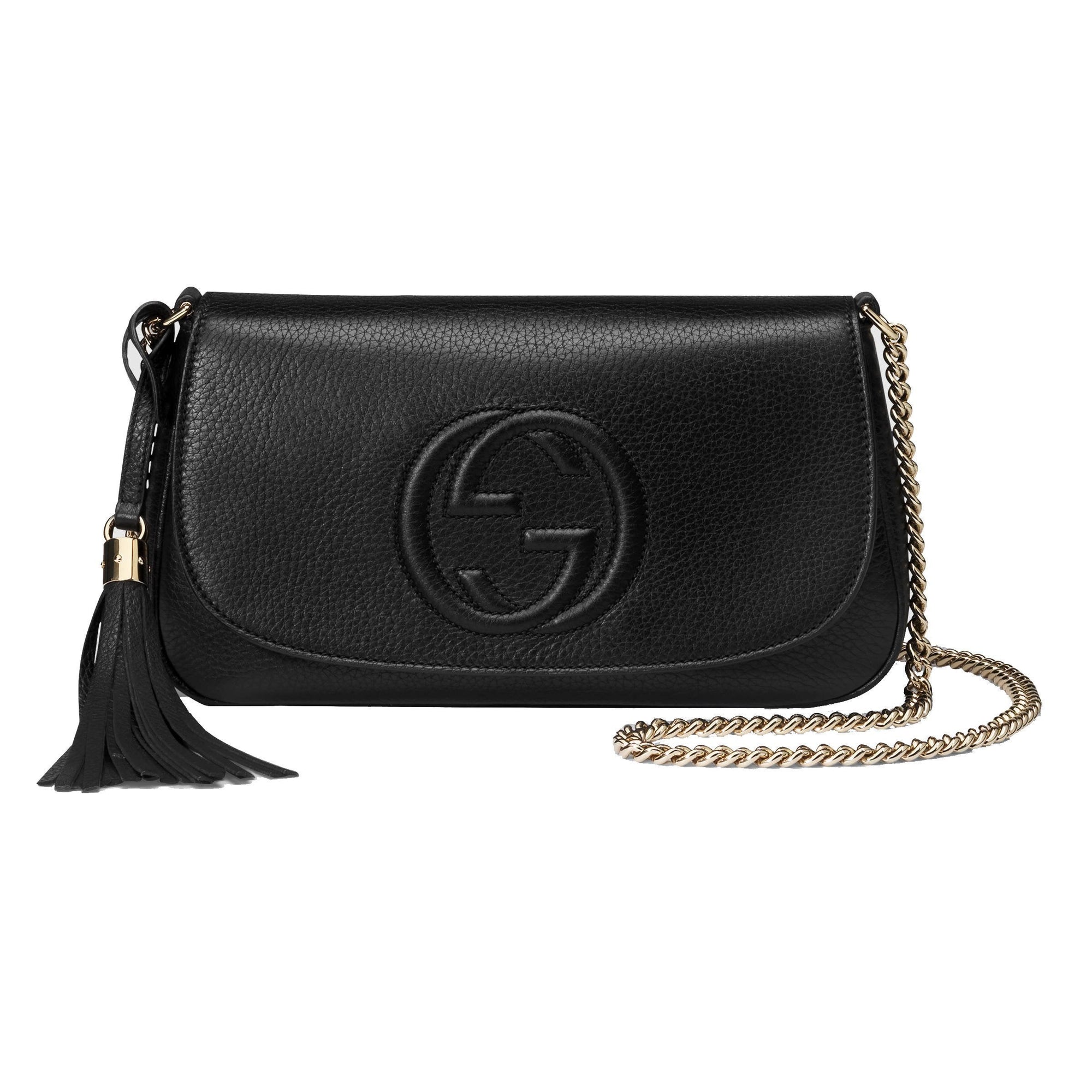 Gucci Soho Disco GG Bag - Elegant Black Leather Crossbody Bag