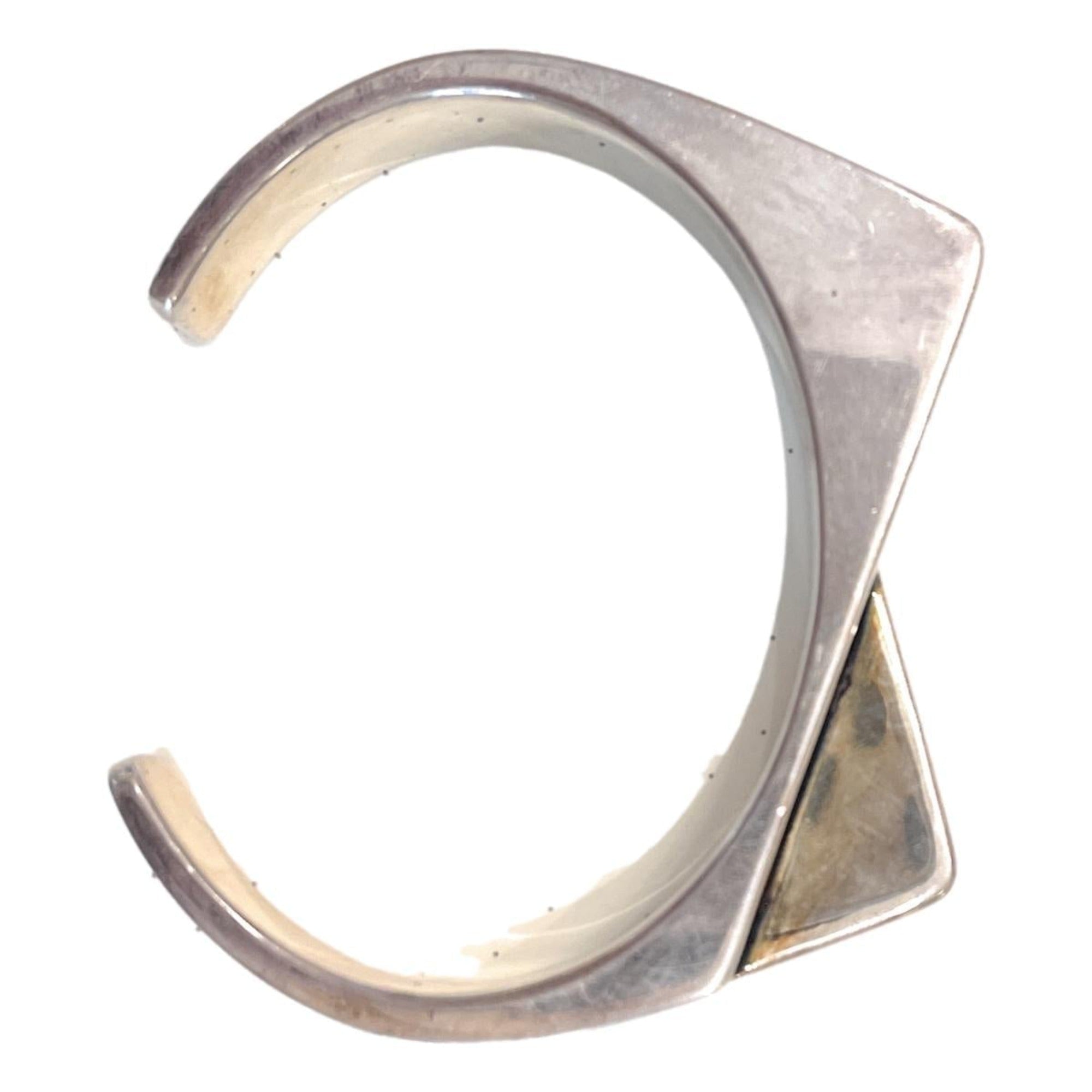 Saint Laurent Oxidized Silver Bracelet – Stylish Open Cuff Accessory
