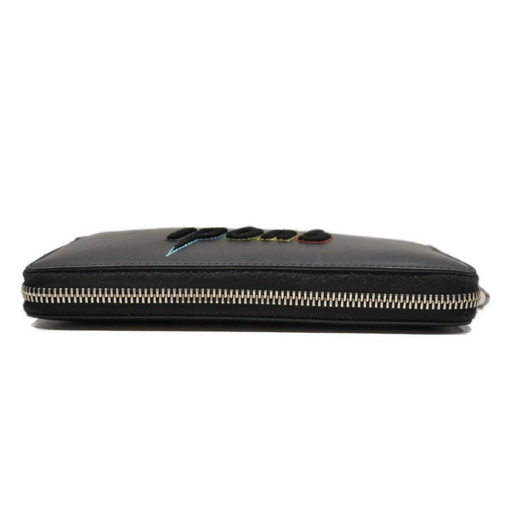 Gucci Black Leather Wallet | Rainbow Lightning Logo & Luxury Design