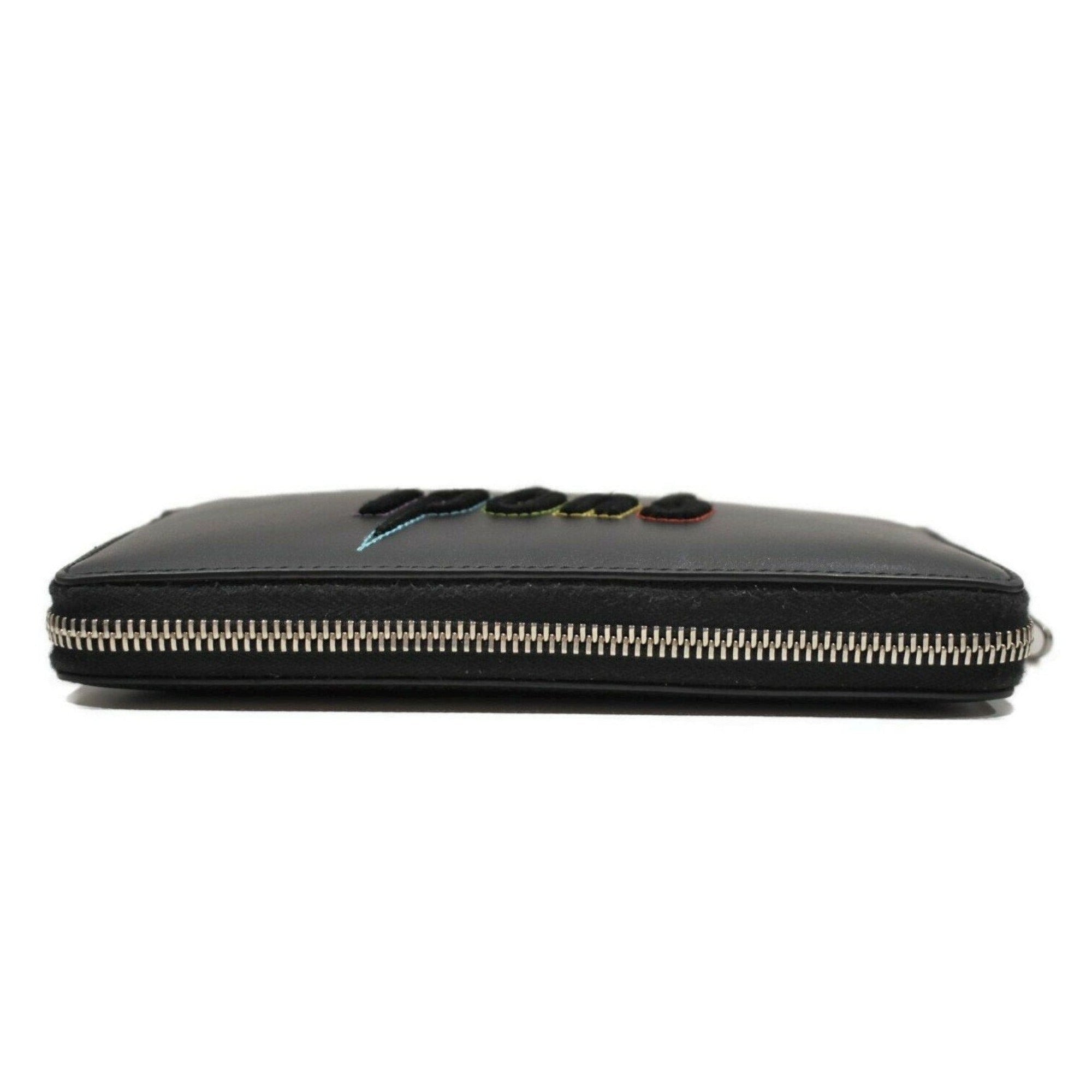 Gucci Black Leather Wallet | Rainbow Lightning Logo & Luxury Design