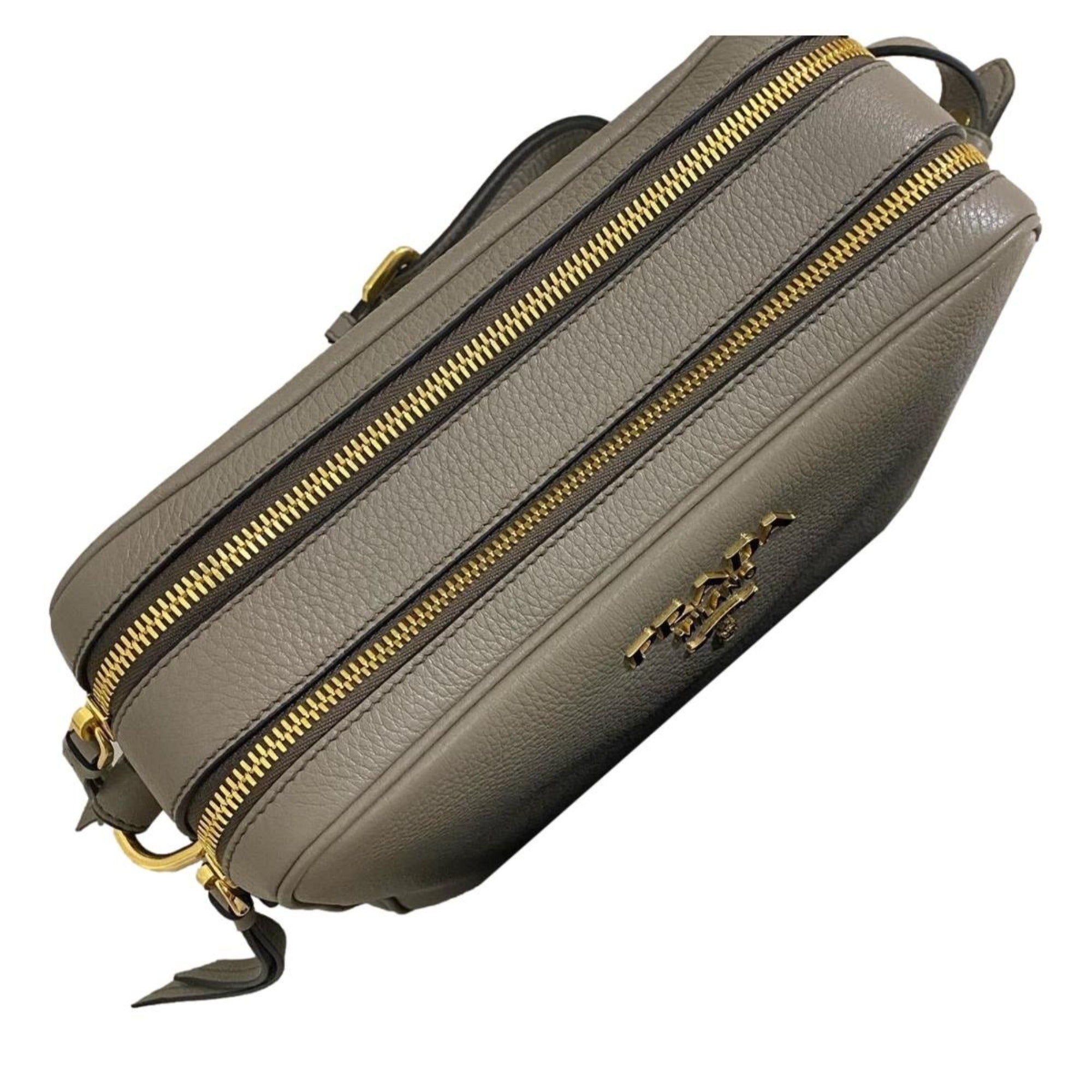 Prada Argilla Grey Leather Crossbody - Elegance Meets Functionality