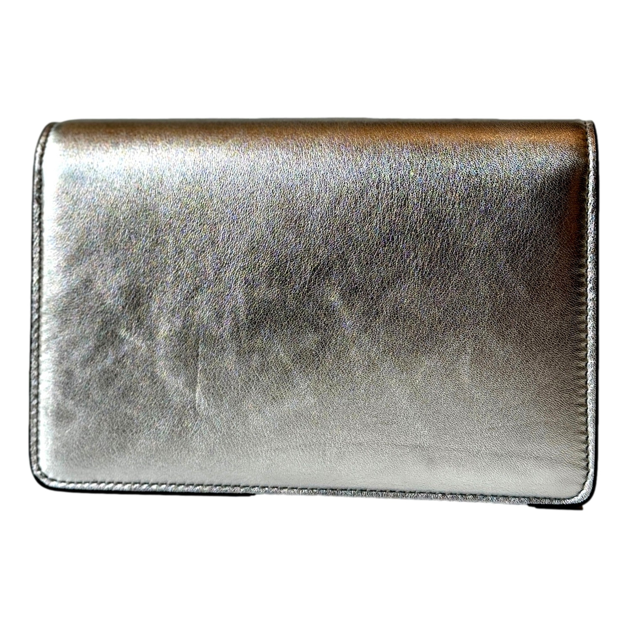 Silver Clutch & Crossbody Bag | Jimmy Choo | Crystal Logo Elegance