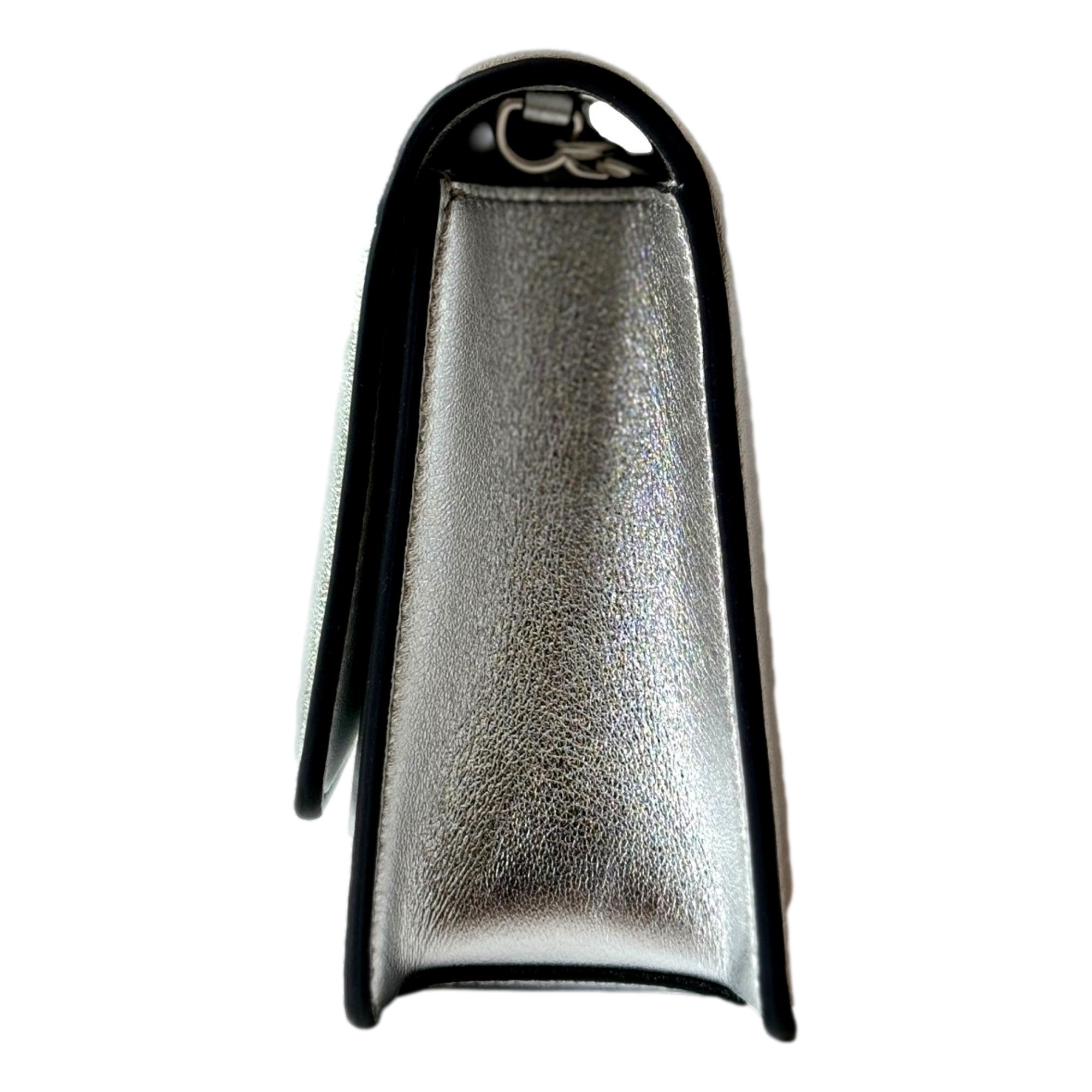 Silver Clutch & Crossbody Bag | Jimmy Choo | Crystal Logo Elegance