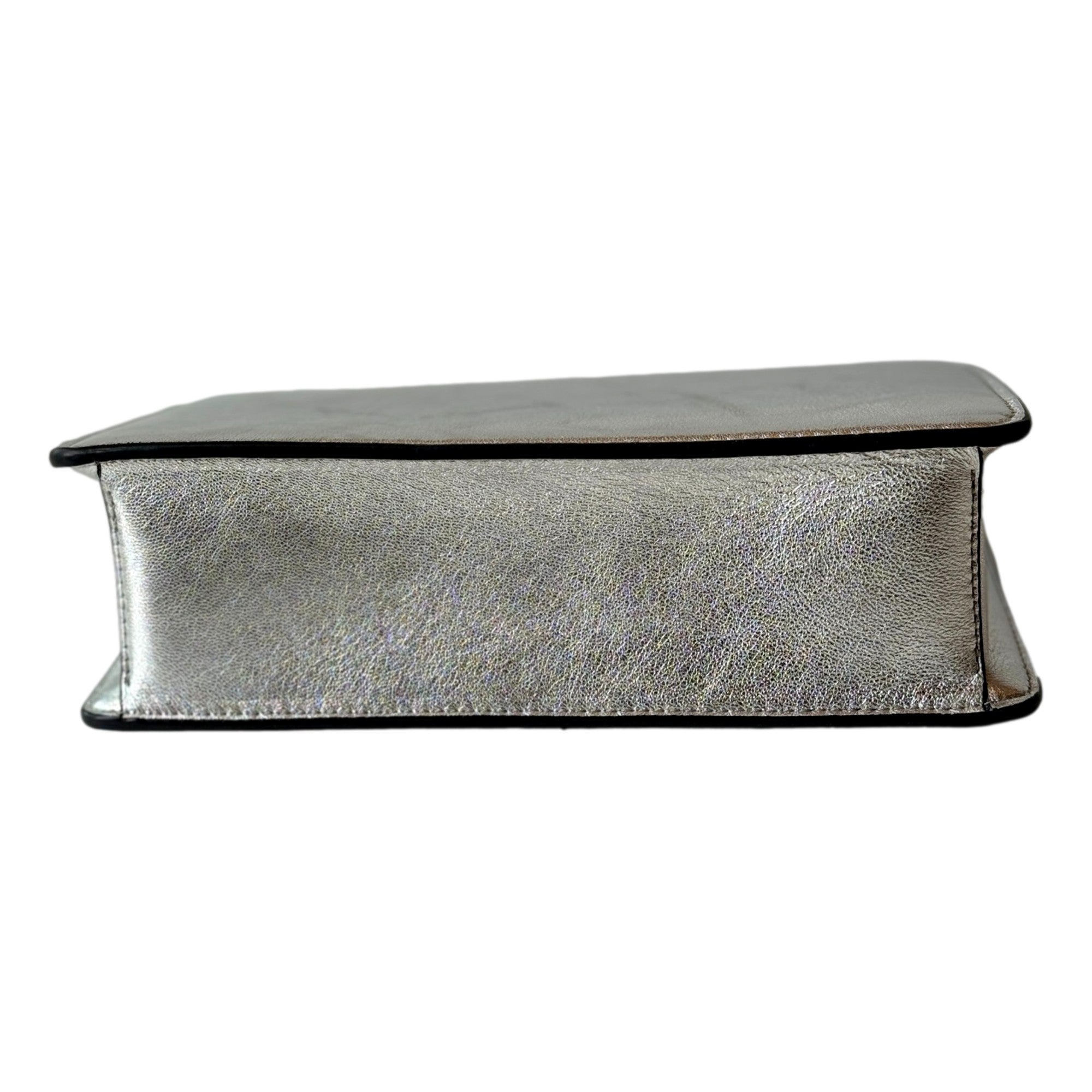 Silver Clutch & Crossbody Bag | Jimmy Choo | Crystal Logo Elegance