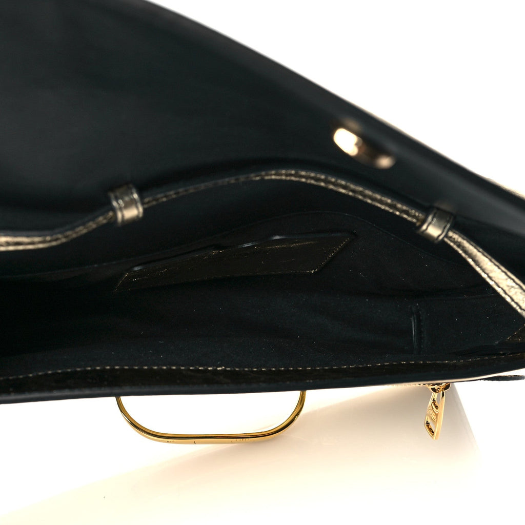 Small Story Gold Leather Bag - Elegant Alex McQueen Shoulder Accessory