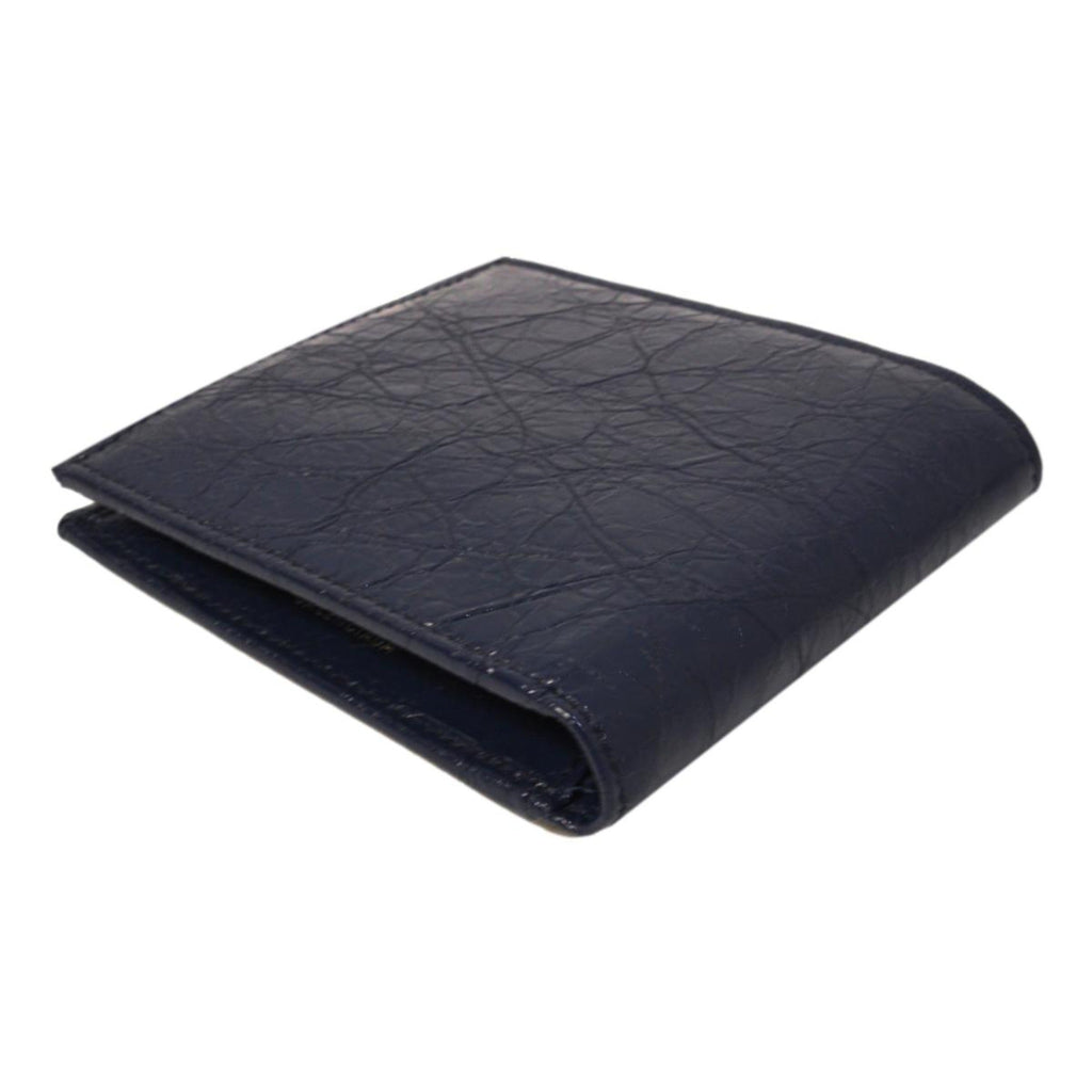 Bifold Wallet - Men's Luxurious Balenciaga Leather Wallet in Blue