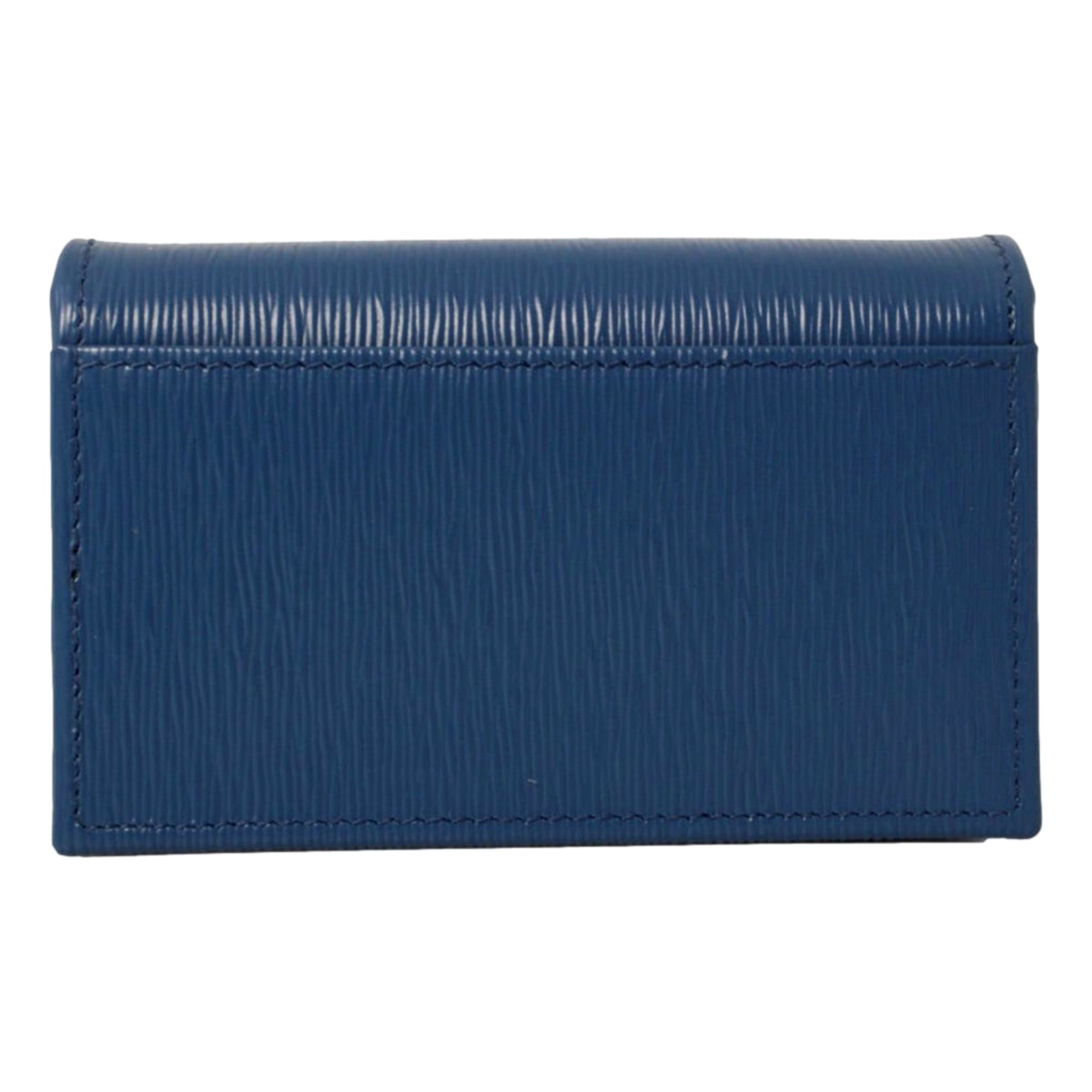 Prada Leather Card Case Wallet - Stylish Blue Card Case with Logo