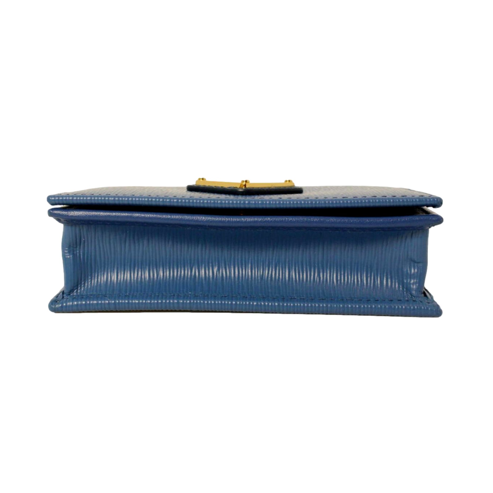Prada Leather Card Case Wallet - Stylish Blue Card Case with Logo