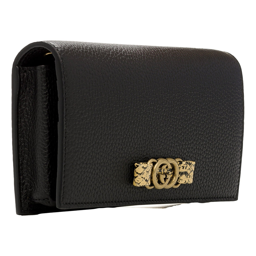 Gucci Double G Python Wallet: Luxury Leather with Gold Chain