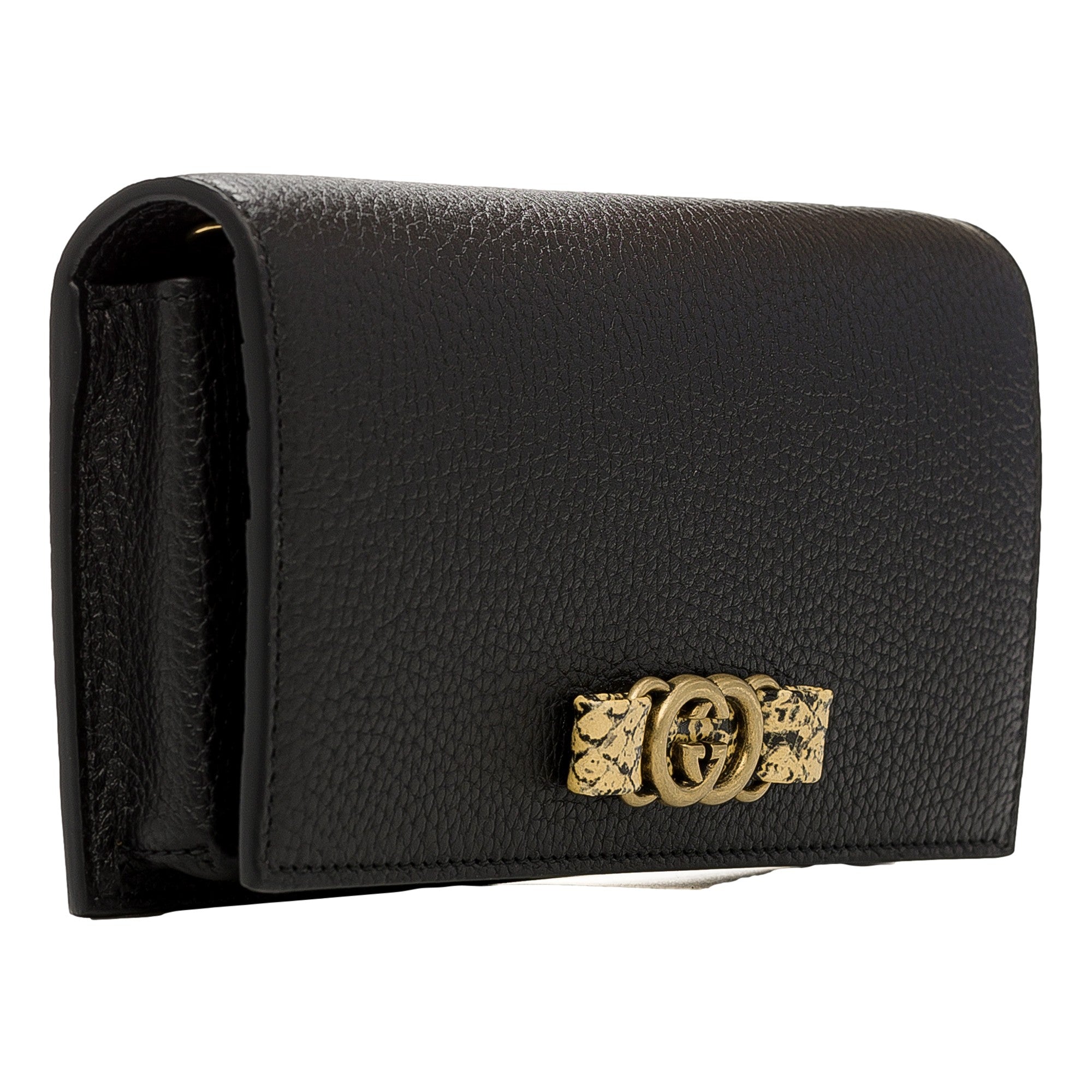 Gucci Double G Python Wallet: Luxury Leather with Gold Chain