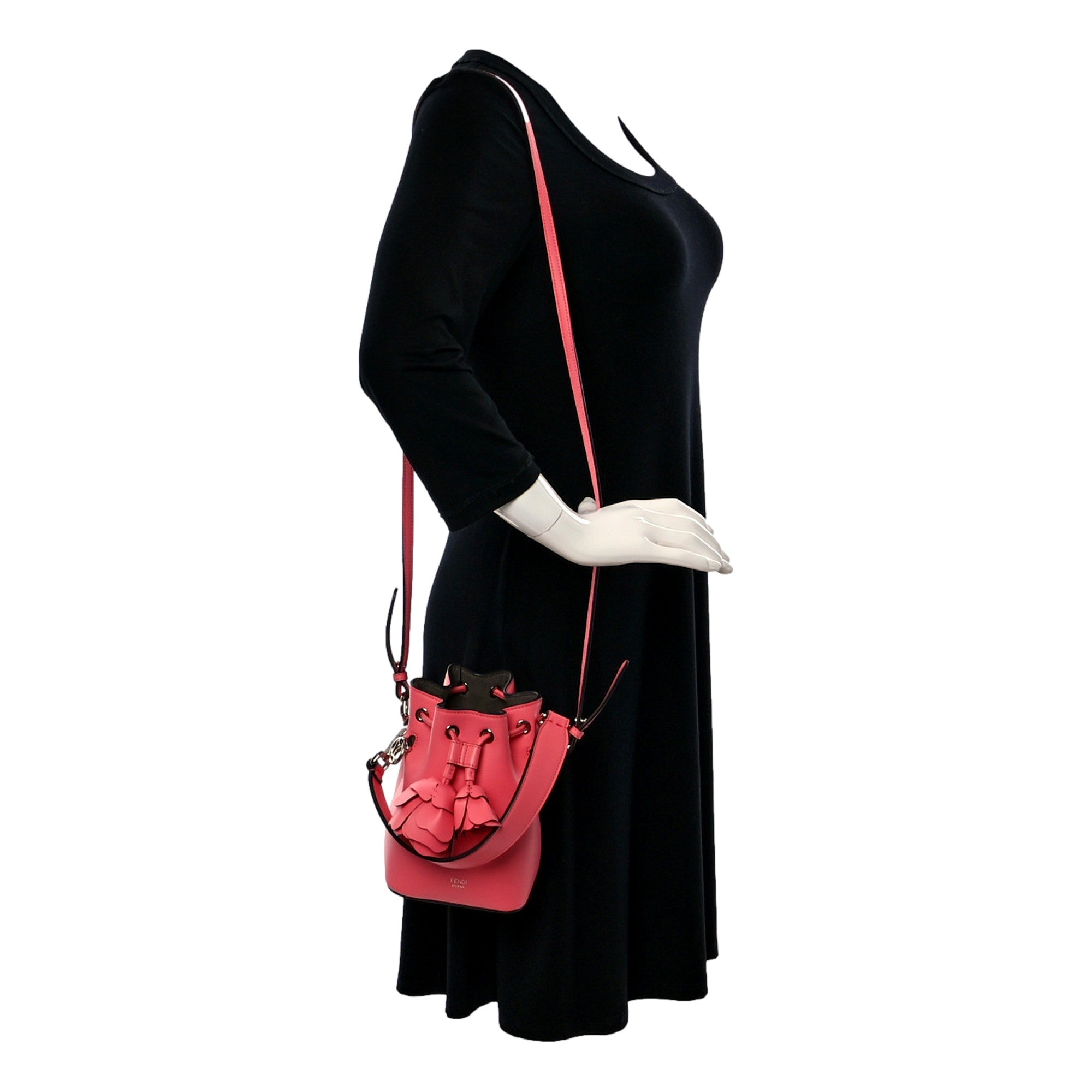 Luxury Pink Bucket Bag: Fendi Mini Bag with 3D Flower Design