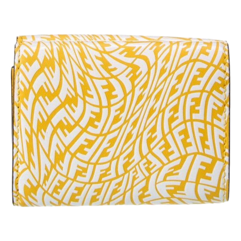 Shop Fendi Wallet: Yellow Leather Vertigo Trifold Wallet