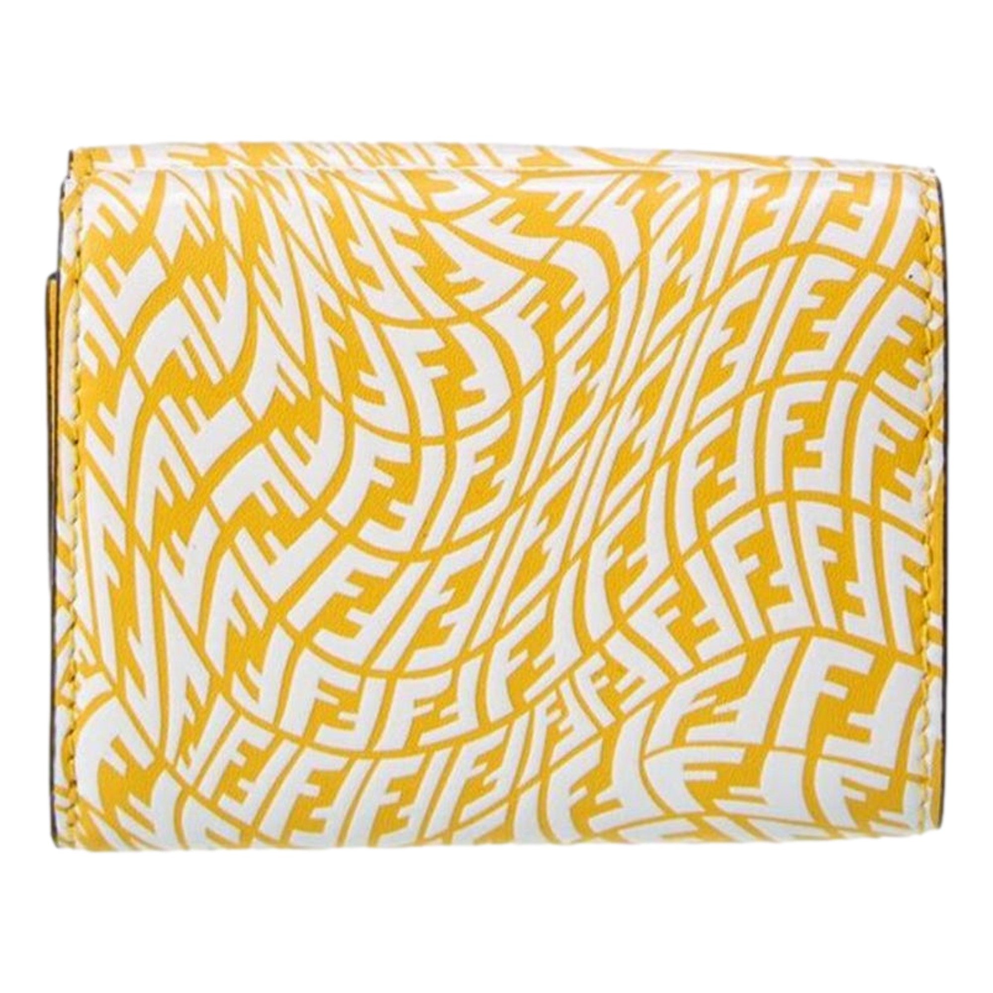 Shop Fendi Wallet: Yellow Leather Vertigo Trifold Wallet
