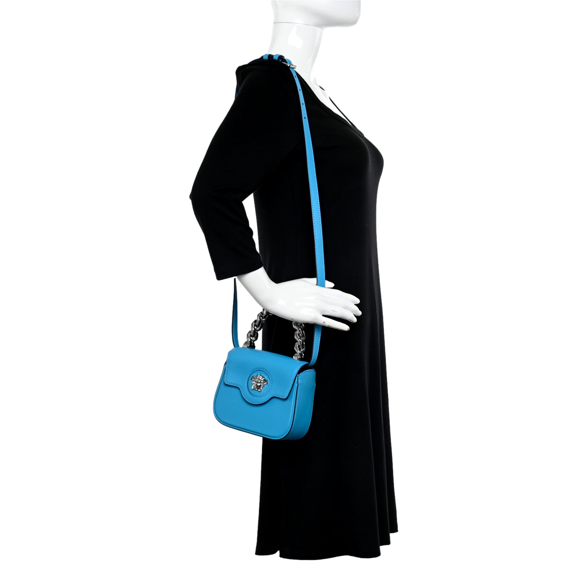 Versace Blue Bag: Elegant Top Handle & Versatile Designer Style