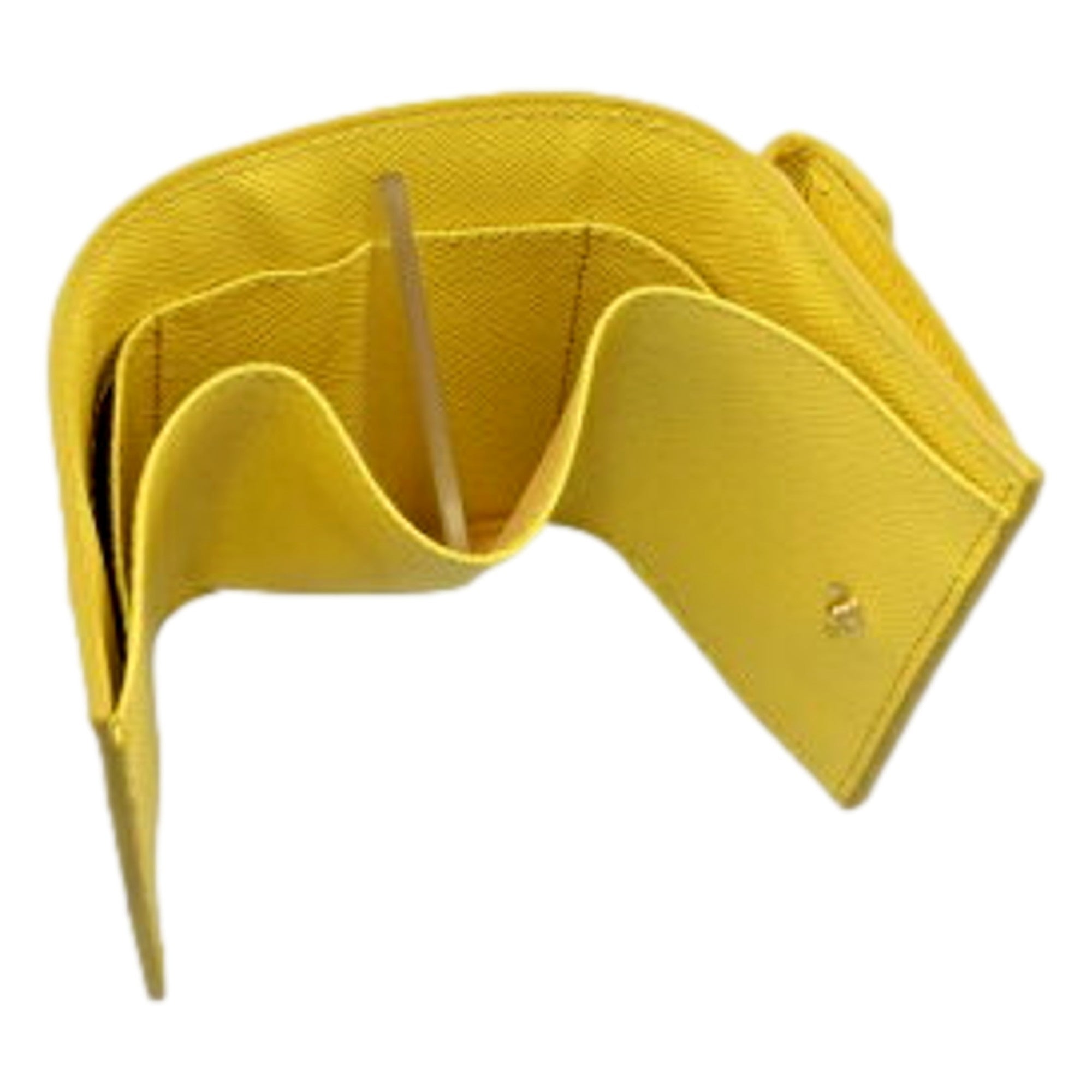 Yellow Trifold Wallet - Prada Saffiano Leather | Luxury & Functional