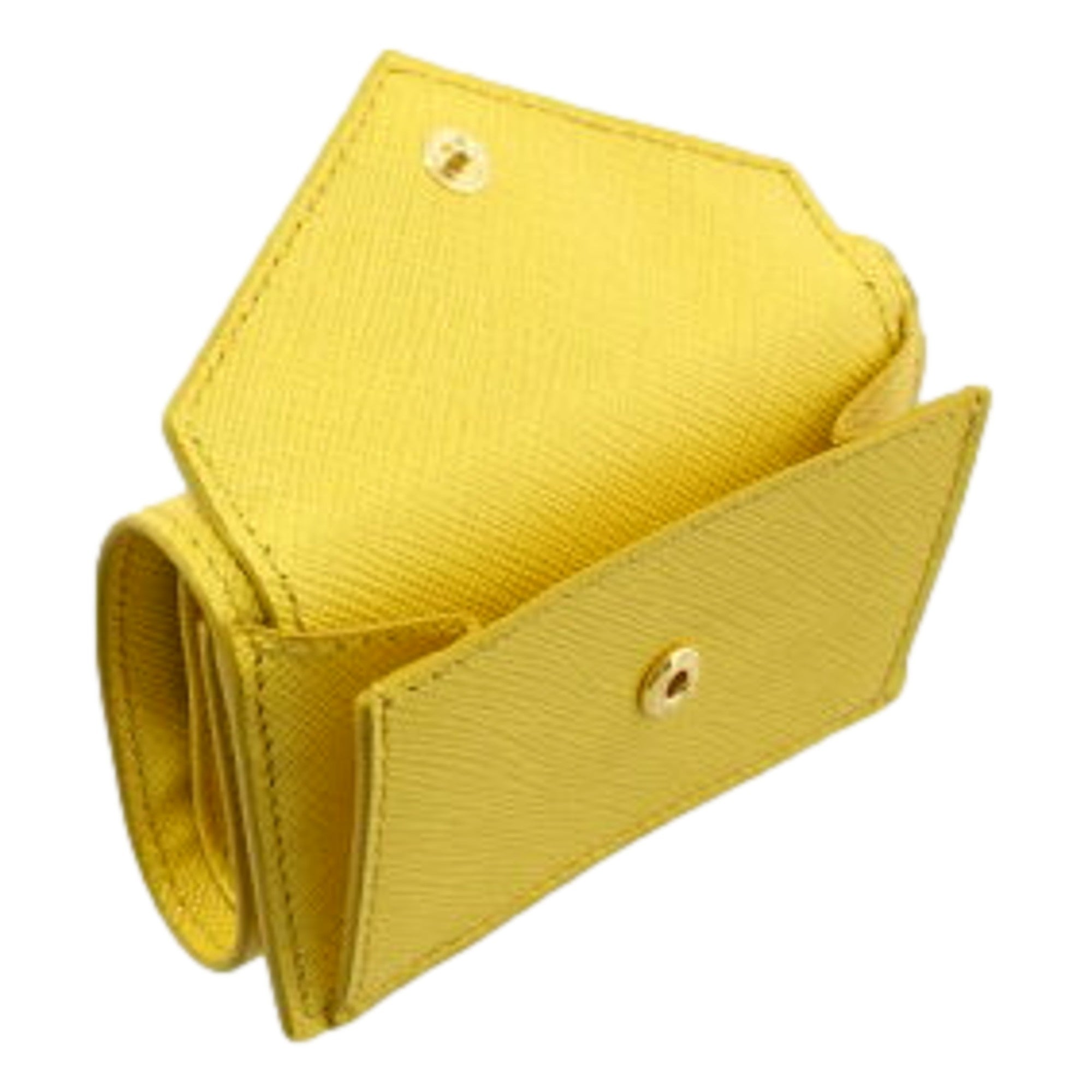 Yellow Trifold Wallet - Prada Saffiano Leather | Luxury & Functional