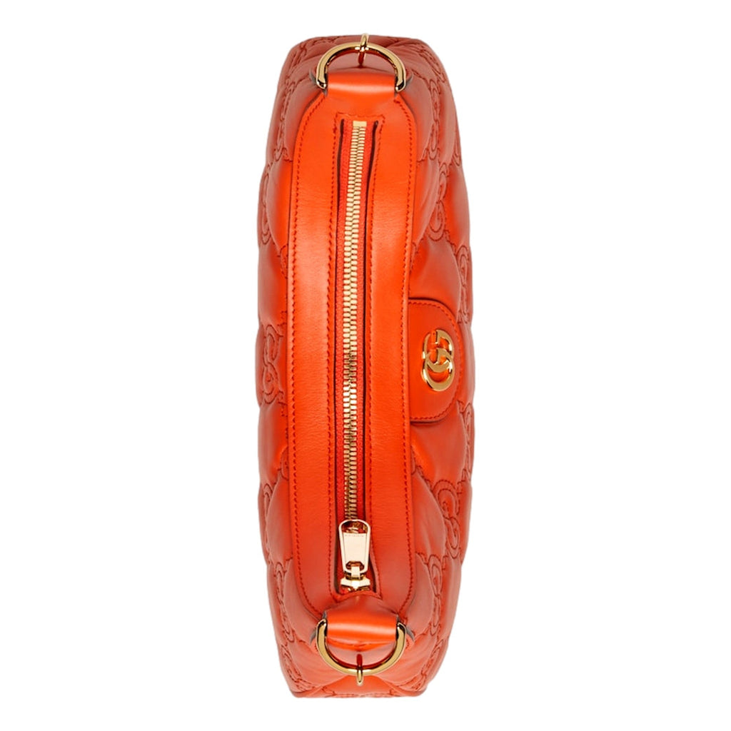 Gucci Orange Quilted Matelassé Leather Shoulder Bag - Luxury Style