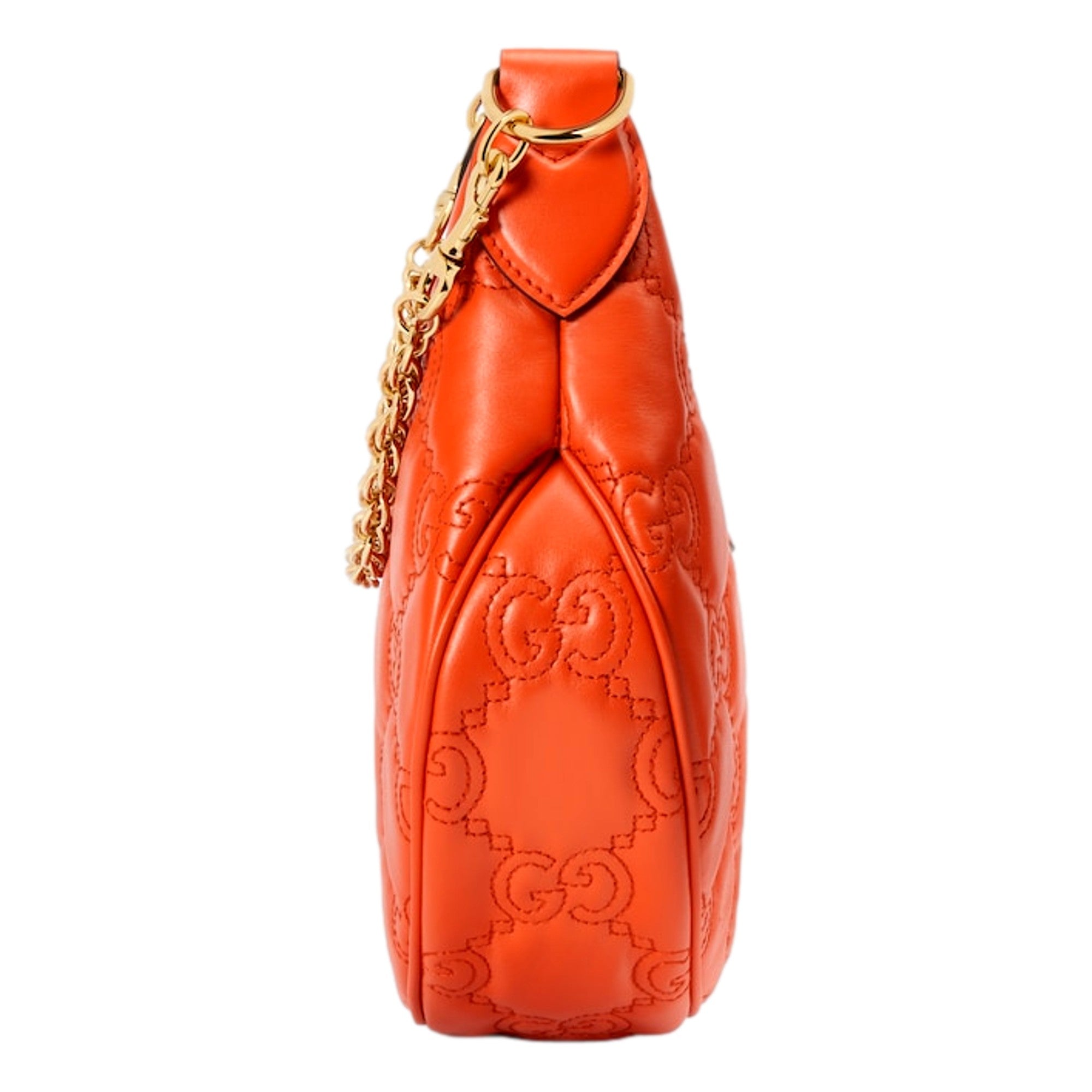 Gucci Orange Quilted Matelassé Leather Shoulder Bag - Luxury Style
