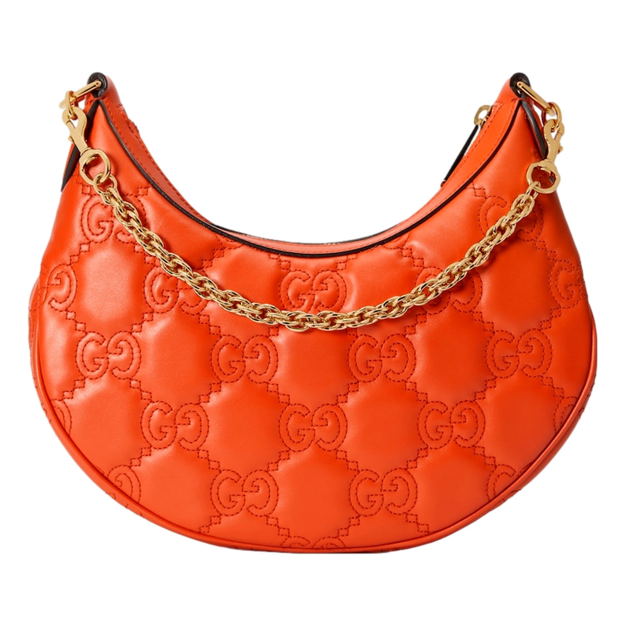 Gucci Orange Quilted Matelassé Leather Shoulder Bag - Luxury Style