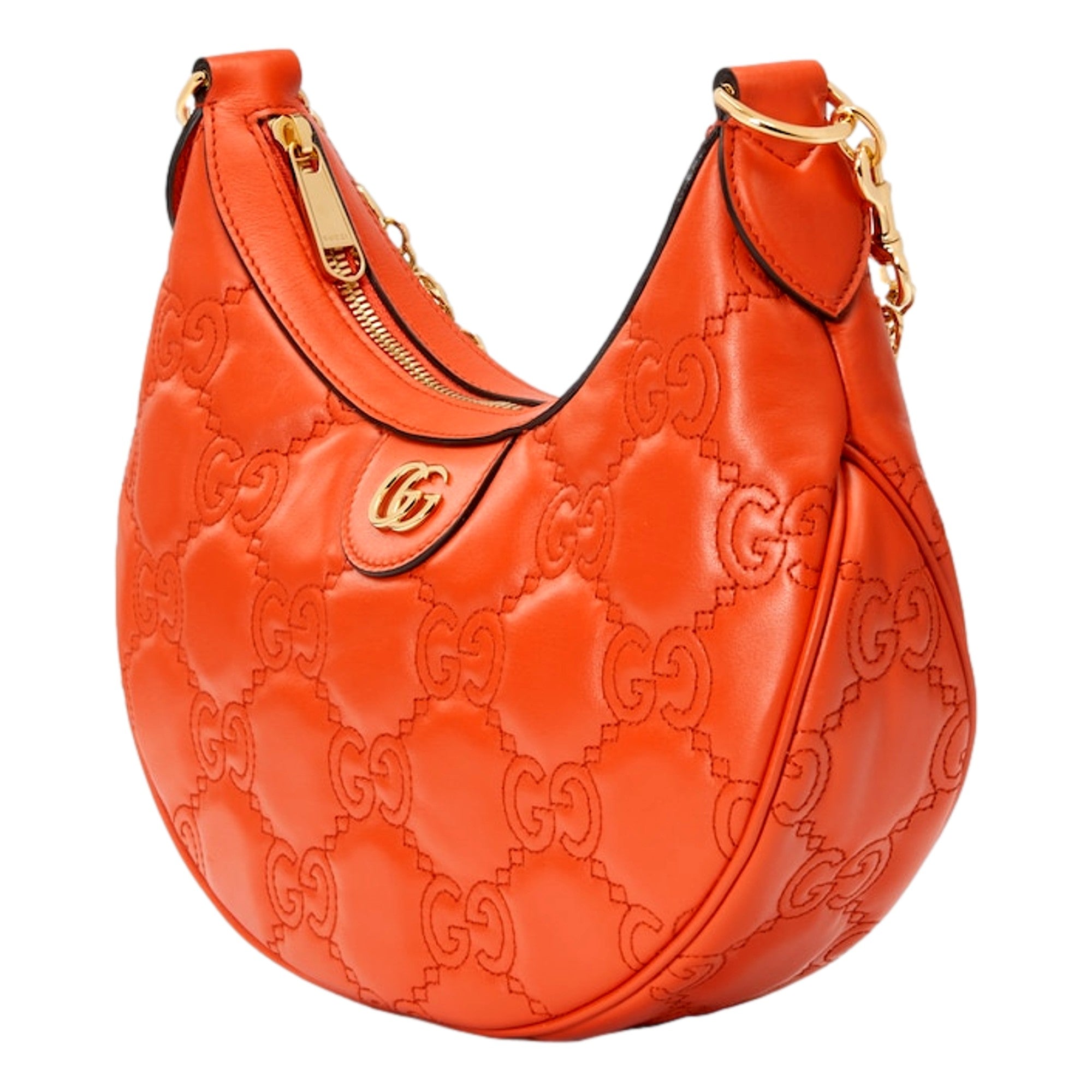 Gucci Orange Quilted Matelassé Leather Shoulder Bag - Luxury Style