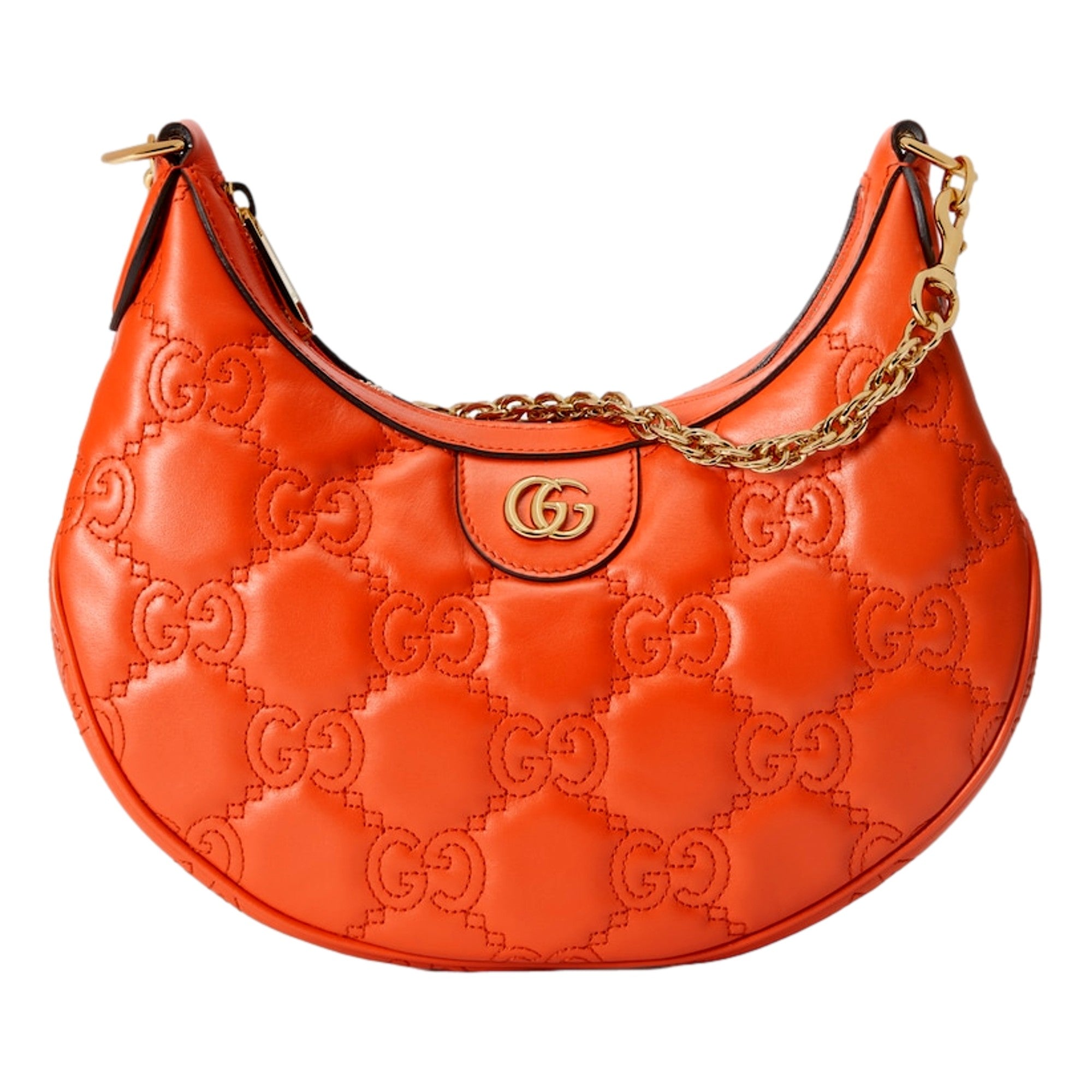 Gucci Orange Quilted Matelassé Leather Shoulder Bag - Luxury Style